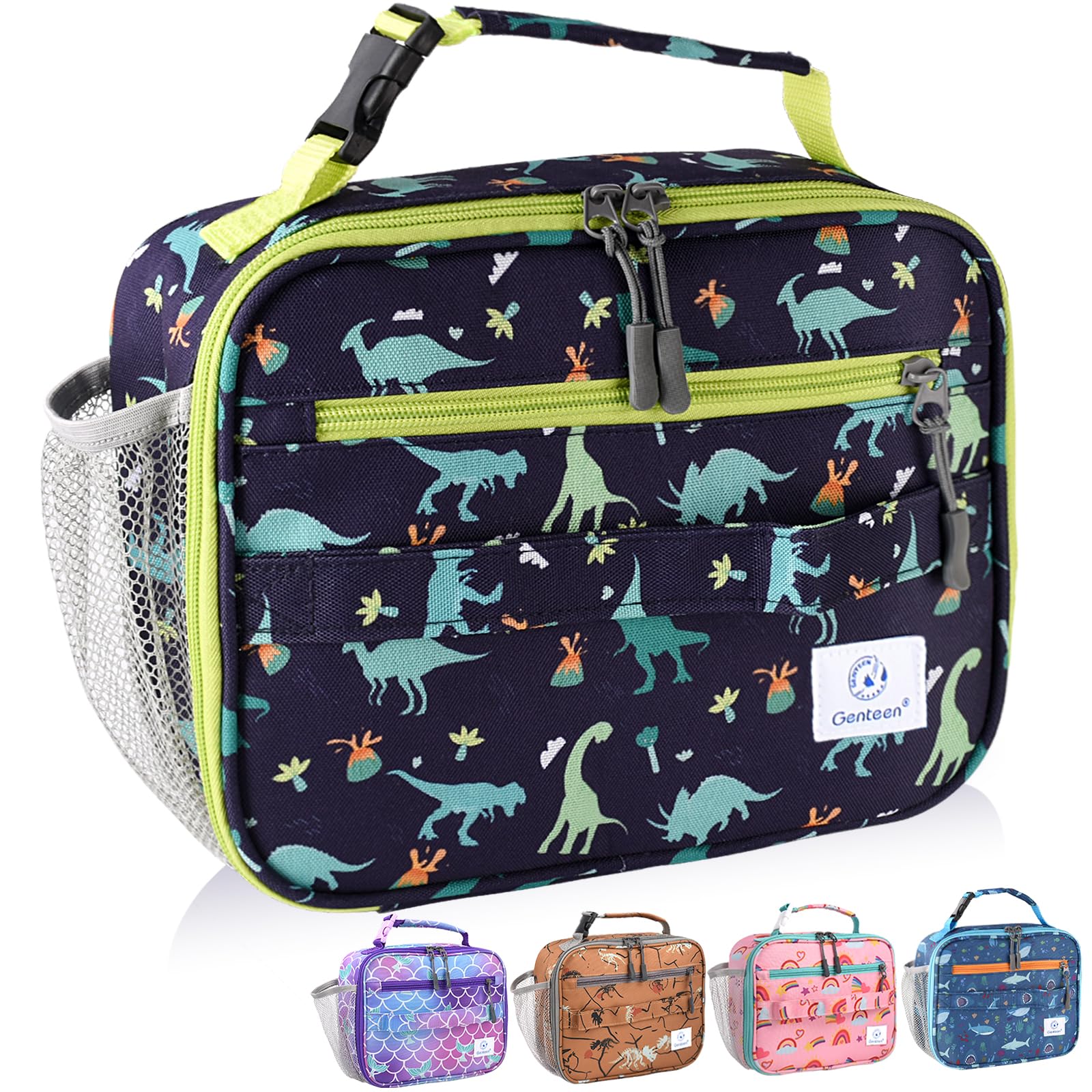 Genteen Lunch Box Kids, Insulated Lunch Bag Kids Boys Girls Back to School, Soft Lunch Box for Men Reusable Lunchbox for Office,Outdoor,School (Black)