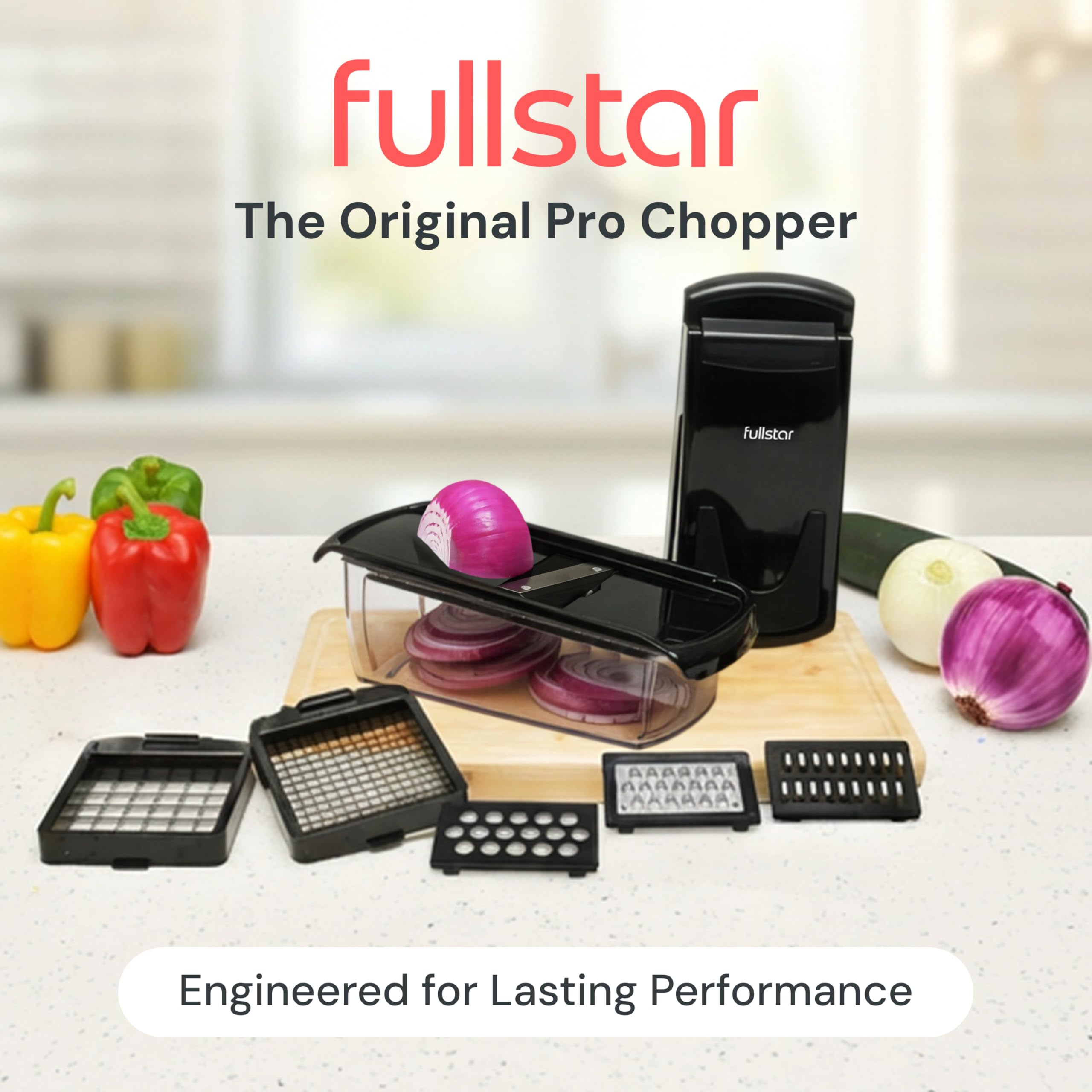 Fullstar The Original Pro Chopper - Vegetable Chopper and Spiralizer, Food Chopper with Container, Fruit Slicer, Kitchen Gadgets & Gifts, Home Essentials (4 in 1, White)
