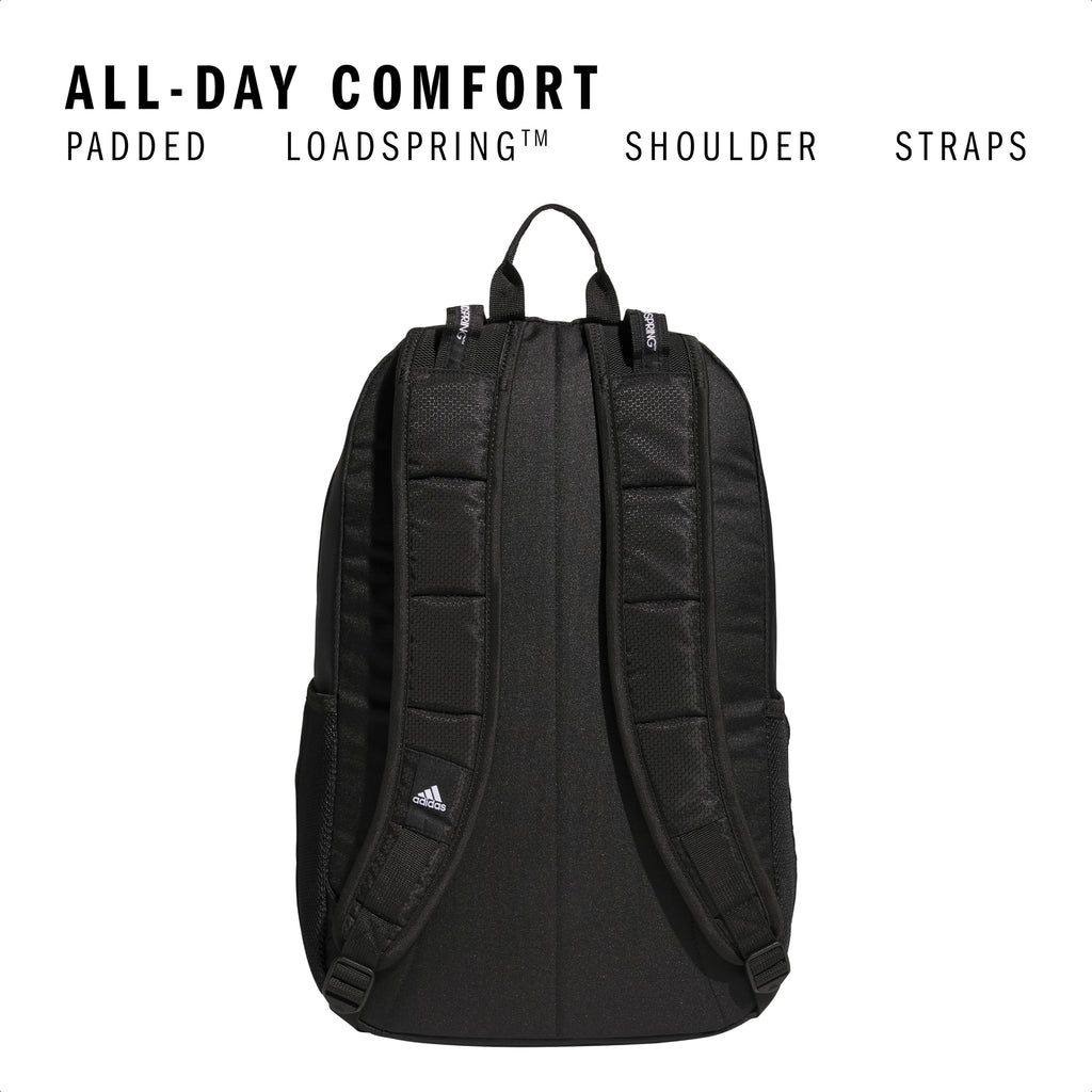 adidas Excel 7 School Backpack for Laptop, Gym and Travel, 34L, Twill White/Black/7.5, OSFA