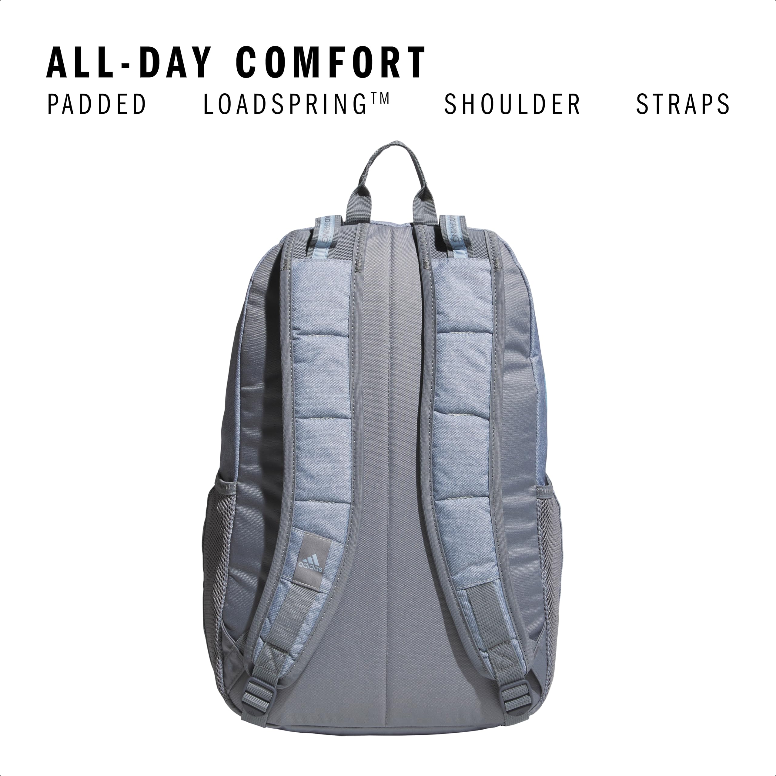 adidas Excel 7 School Backpack for Laptop, Gym and Travel, 34L, Twill White/Black/7.5, OSFA