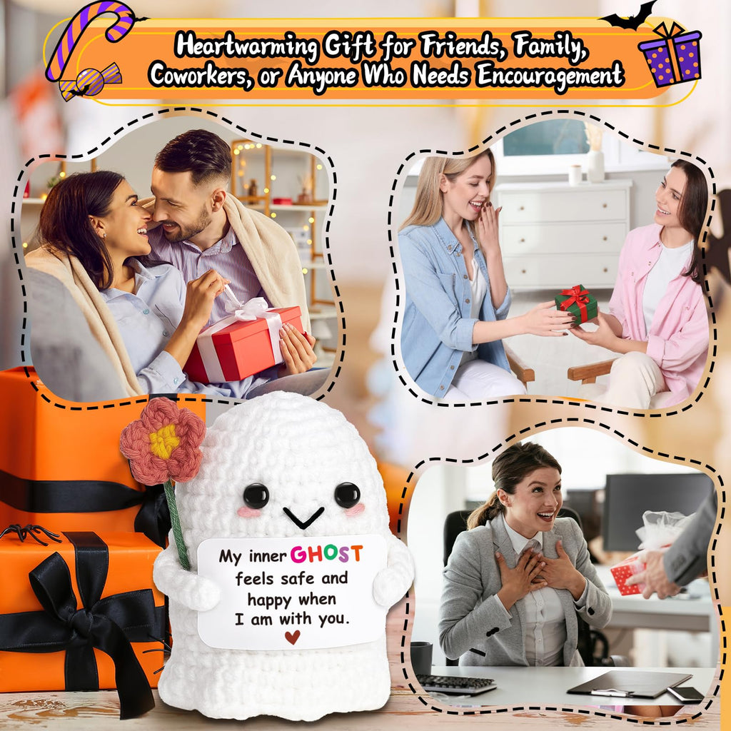 You're My Boo Crochet Ghost - Anniversary Love Birthday Gifts for Women Men Her Him Boyfriend Girlfriend, Fathers Day Card for Husband from Wife - Holiday Stuffers for Halloween Valentine Christmas