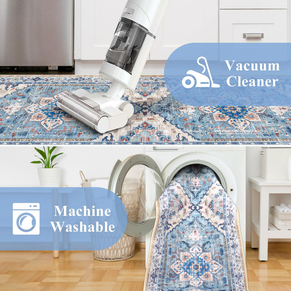 Yamaziot Christmas Kitchen Rugs Sets of 3, Non Slip Kitchen Mats for Floor with Rubber Backing, Holiday Christmas Snowflake Runner Rug Decor Home Decorations for Kitchen, Laundry Room, Hallway