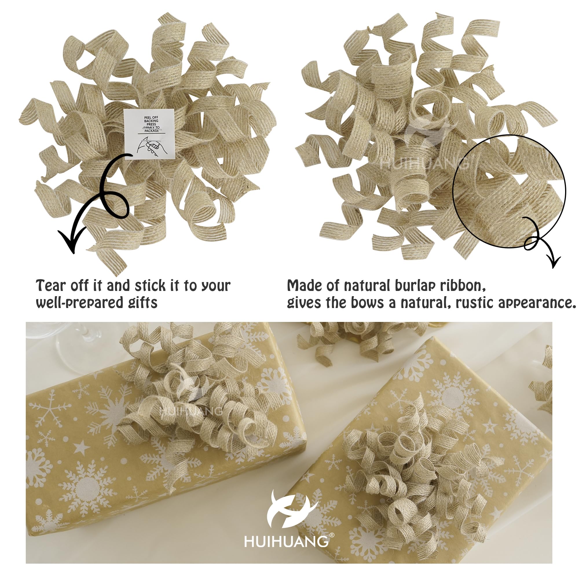 HUIHUANG Green Curly Gift Bows Self Adhesive Sage Green Burst Gift Bow for Gift Wrapping, Birthday, Wedding Baby Shower Party Favors, Wine Bottle, Treat Bags- 6 Counts