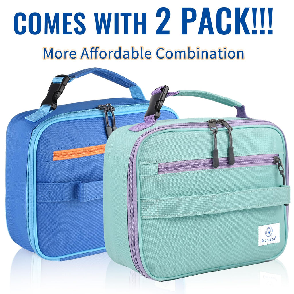 Genteen Lunch Box Kids, Insulated Lunch Bag Kids Boys Girls Back to School, Soft Lunch Box for Men Reusable Lunchbox for Office,Outdoor,School (Black)