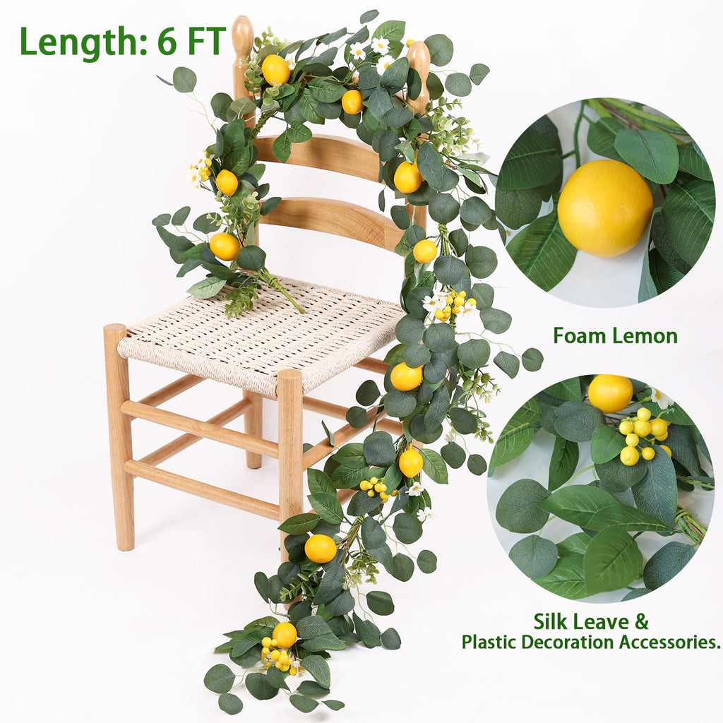 Mizii Artificial Sunflower Garland 6FT Fake Silk Sunflowers Flower Garland Autumn Hanging Vines Decorations for Kitchen Table Centerpieces Room Wall Party Wedding Birthday Fall Decor (Orange)