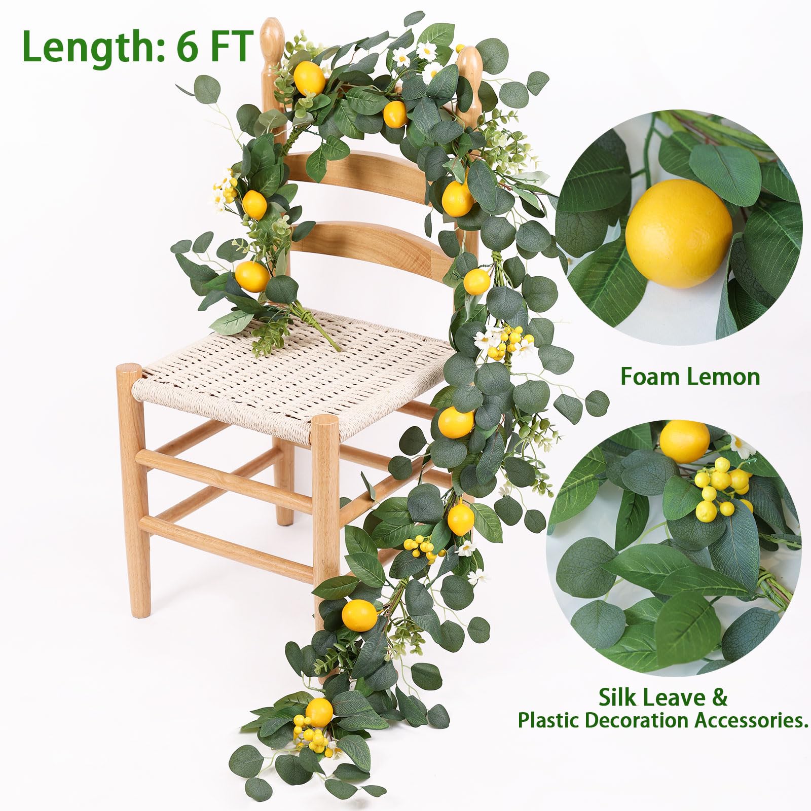 Mizii Artificial Sunflower Garland 6FT Fake Silk Sunflowers Flower Garland Autumn Hanging Vines Decorations for Kitchen Table Centerpieces Room Wall Party Wedding Birthday Fall Decor (Orange)