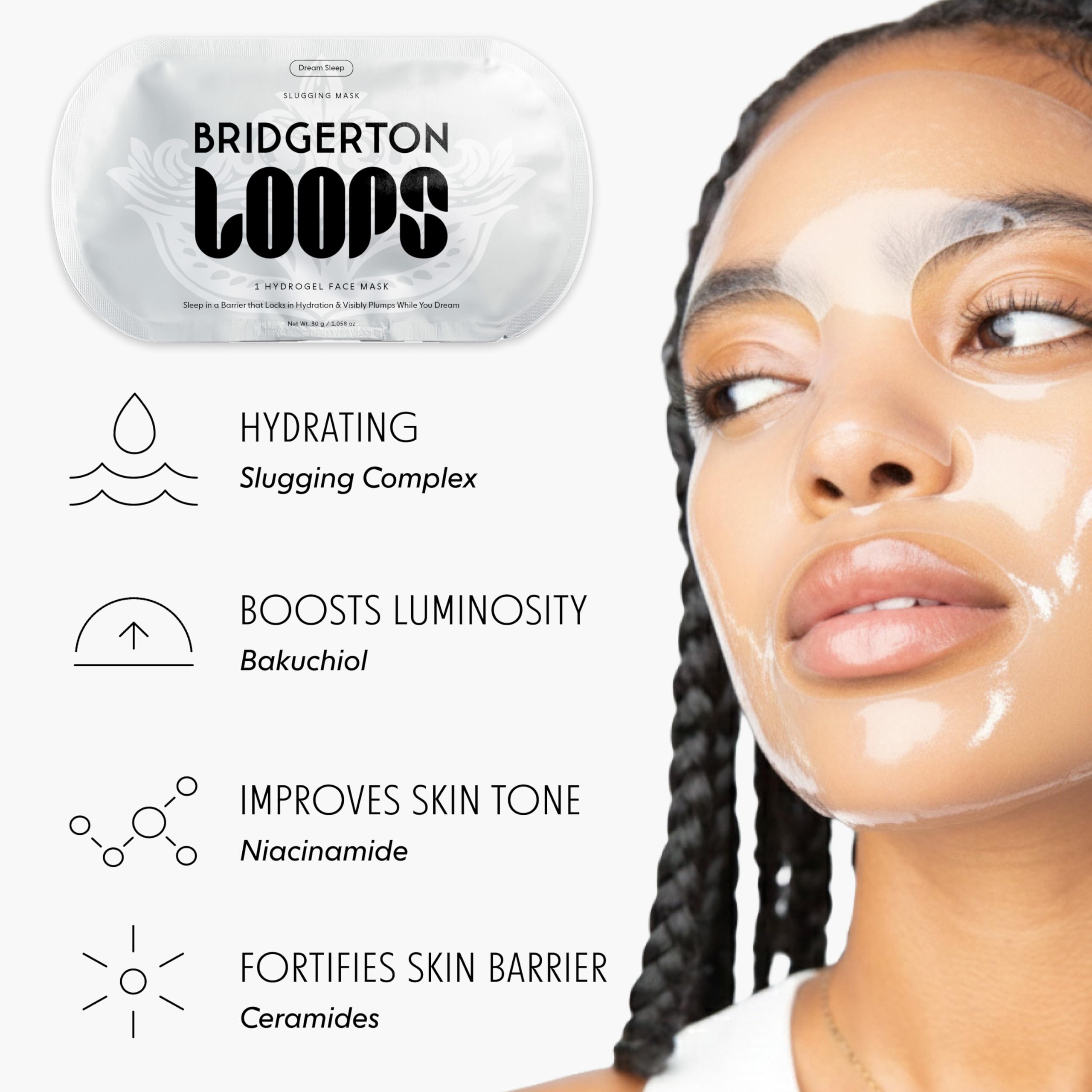 LOOPS DOUBLE TAKE - Glow Korean Hydrogel Face Masks - Calms and Soothes Skin - Refine Pores and Smooth for a Flawless Face - Hydrating Skin Mask Face Mask Leaves You Refreshed and Loumonus 5pc