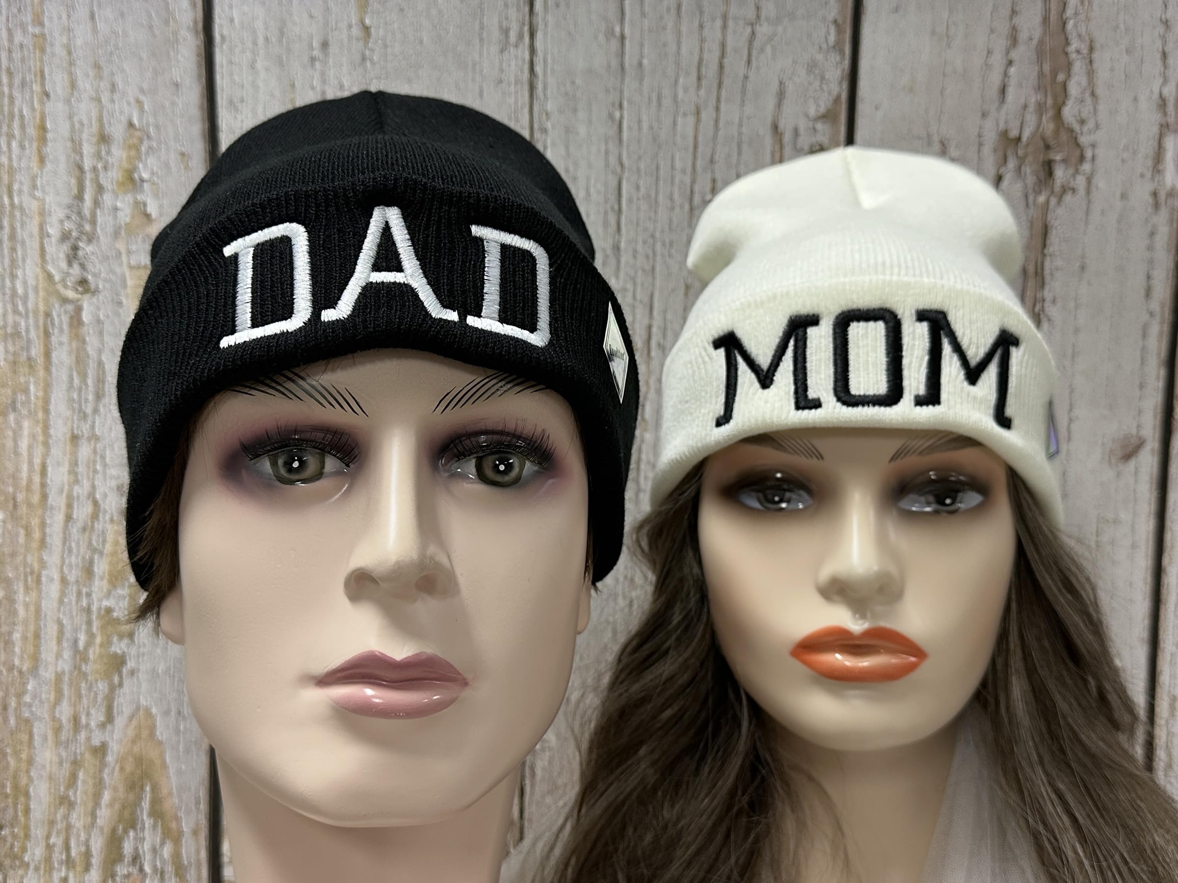 Mr Mrs Grandpa Grandma Dad Mom Hubby Wifey Beanie Hats