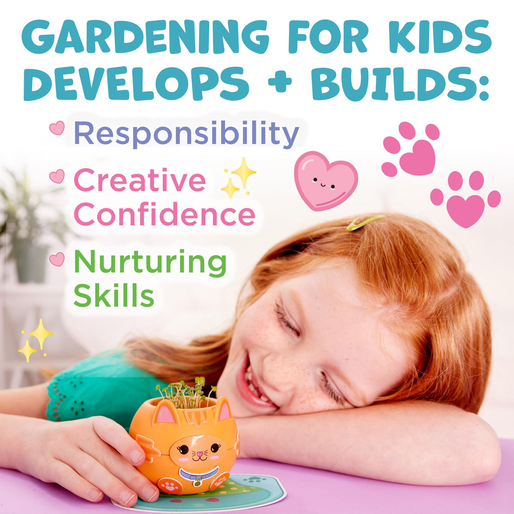 Creativity for Kids Plant-A-Pet: Kitty - Arts and Crafts for Kids, Mini Gifts for Girls and Screen Free Summer Fun for Kids, Chia Seed Plant Pet (Ages 6+)