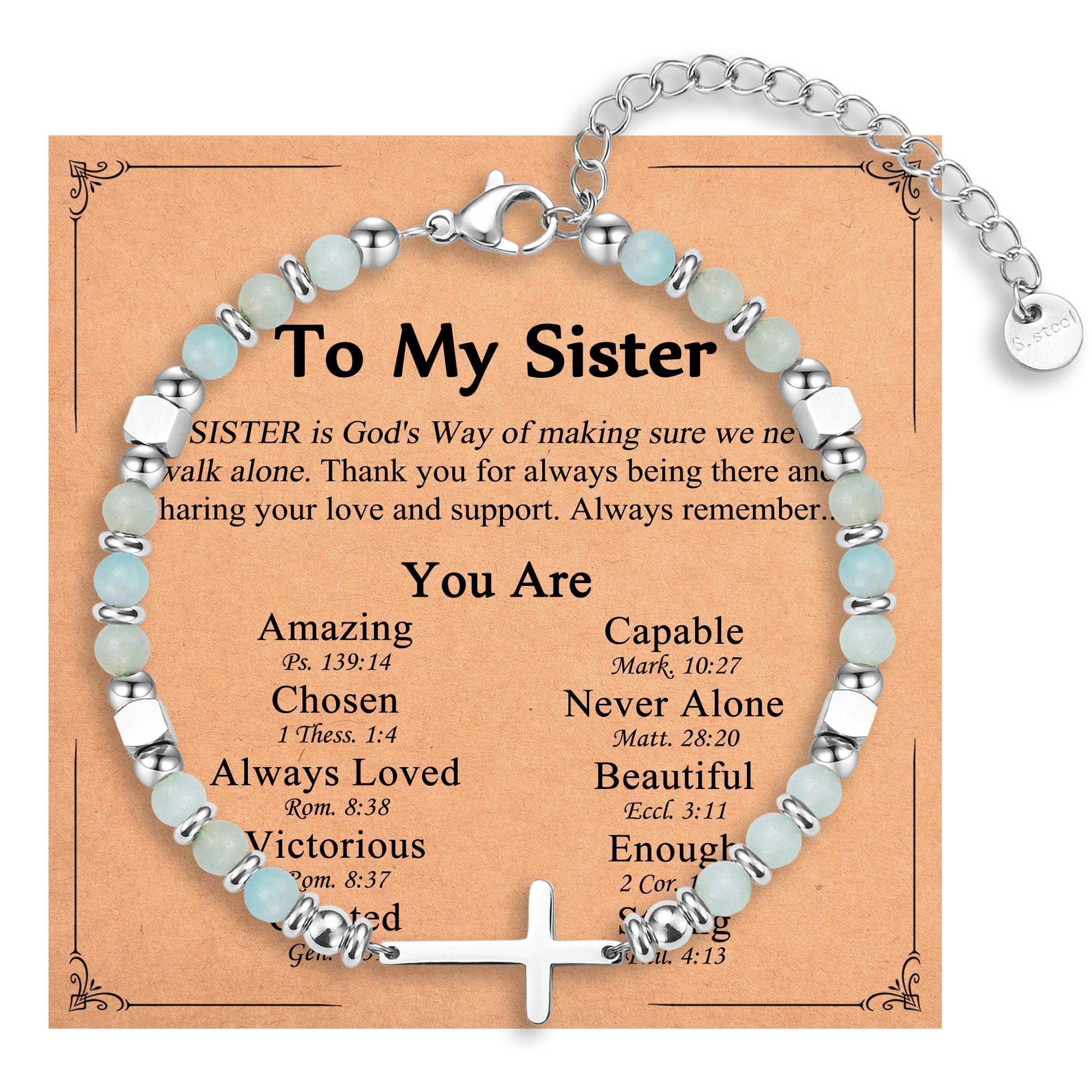 Religious Cross Bracelet for Women Girls, Christian Gifts for Daughter Granddaughter Sister in Christ Friend Niece on Birthday Christmas Easter Valentines Day Graduation