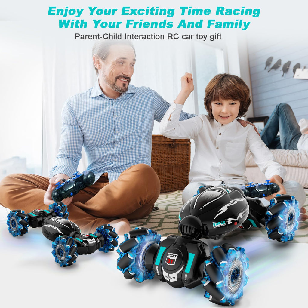 Fosgoit Gesture Sensing RC Stunt Car - Toys for 6-12 Years Old Boys Girls, 4WD Remote Control Car, Hand Controlled Car with Lights Music, Cool Birthday Gifts for Kids Age 6 7 8 9 10 11 12 Years Old