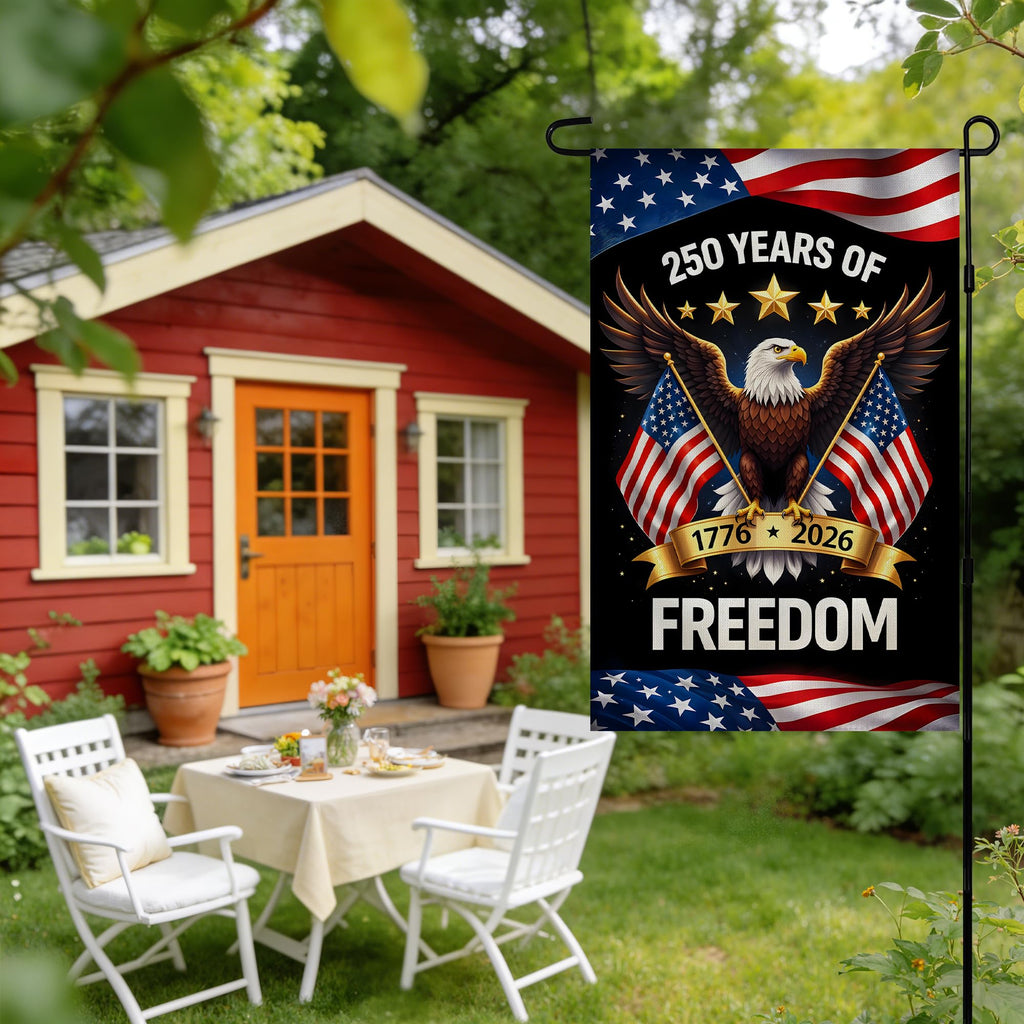 4th of July Decorations - Patriotic Stars Welcome Garden Flag | Double Sided Fourth of July Accessories Patriotic Banner | 250 Anniversary USA Merchandise for Garden Yard Porch Patio Lawn Outdoor Outside Decor