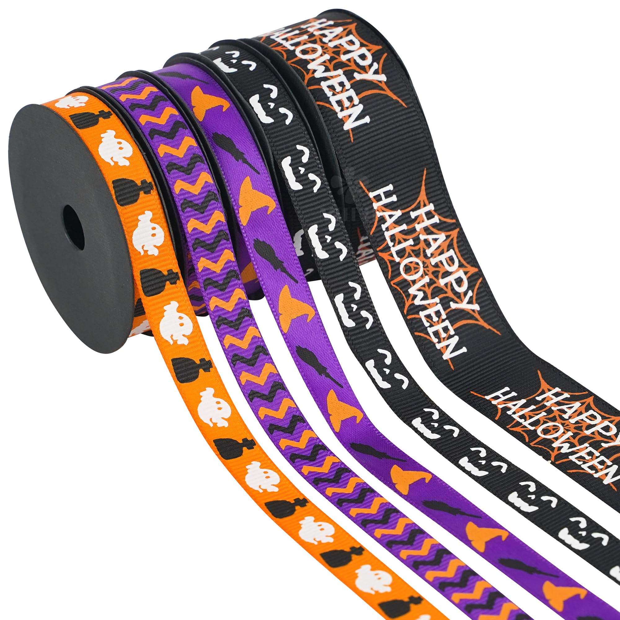 MEEDEE 3/8 Inch Satin Ribbon Set – 10 Rolls Rainbow Double Face Ribbon for Gift Wrapping, 5 Yards Each (Total 50 Yards), Decorative Ribbon for Presents & Party Favors