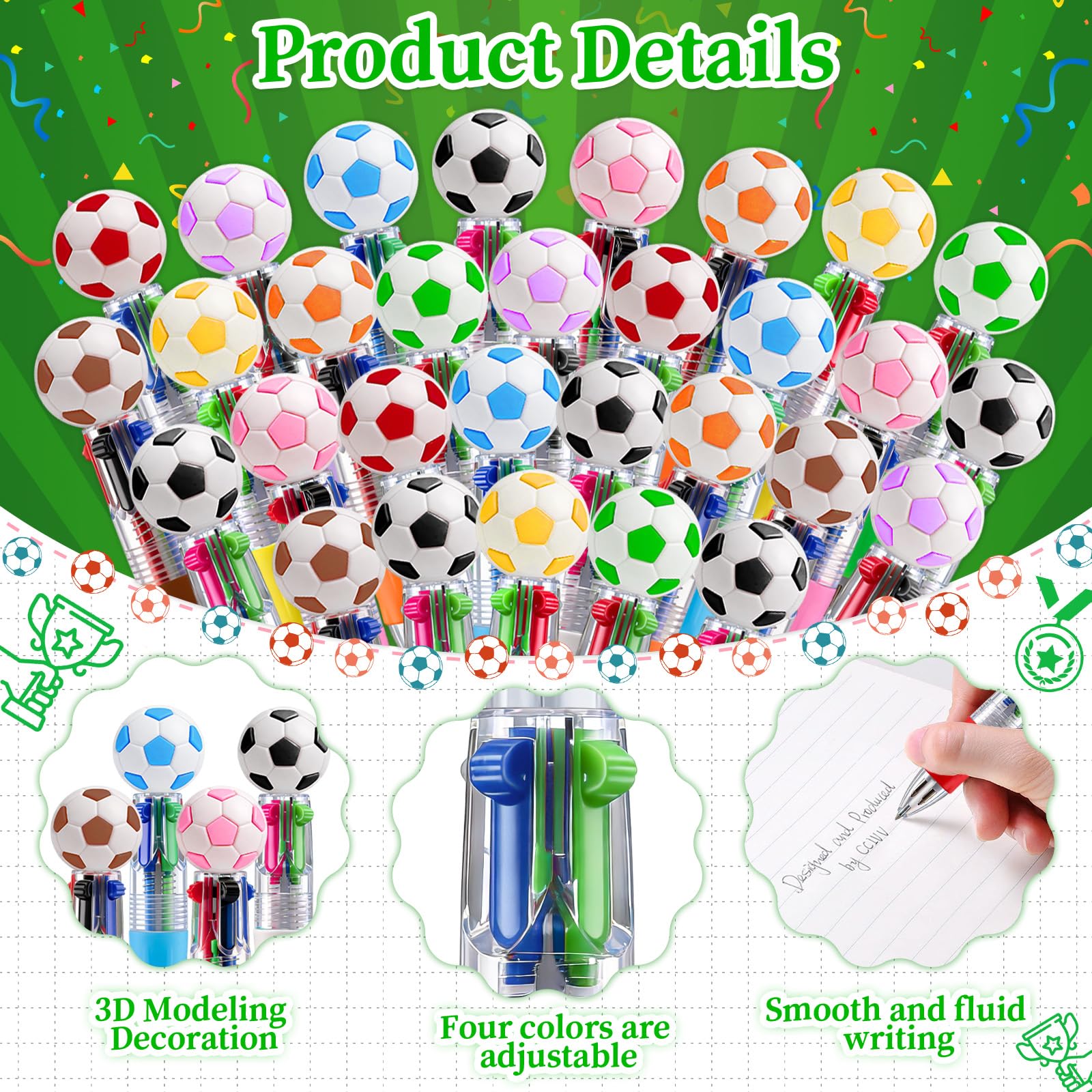 CZWZ 20Pcs Mini Multicolor Pens in One 4-in-1 Cute Pens Bulk for Kids, Fun Kawaii Ballpoint Pens for Birthdays and Children's Party Favors Gifts Teacher School Supplies