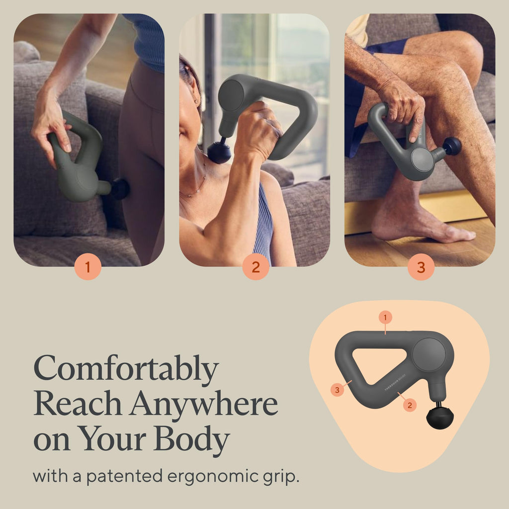 TheraGun Therabody Relief Handheld Percussion Massage Gun - Easy-to-Use, Comfortable & Light Personal Massager for Every Day Pain Relief Massage Therapy in Neck, Back, Leg, Shoulder and Body (Navy)