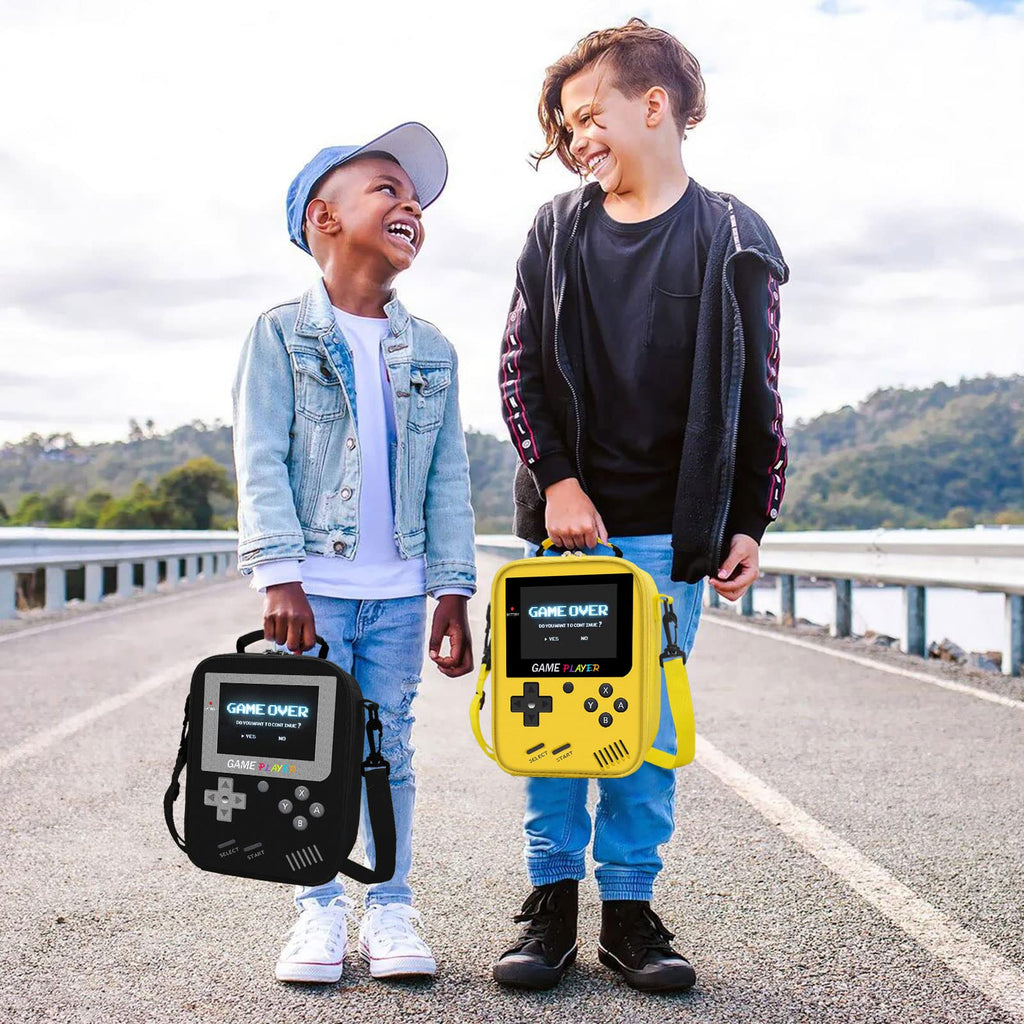 Boys Lunch Box for School, Gamer Kids Lunch Bag for Boys Girls, Insulated Video Game Lunchbox Waterproof Leakproof with Adjustable Shoulder Strap