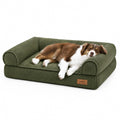 FUKUMARU Dog Couch Bed, Corduroy Cozy Cat Bed for Indoor Cats with Washable Cover, 28in Waterproof Orthopedic Dog Beds Sofa for Small Dogs and Large Cats, Cute Warm Cotton Pet Sofa, Green