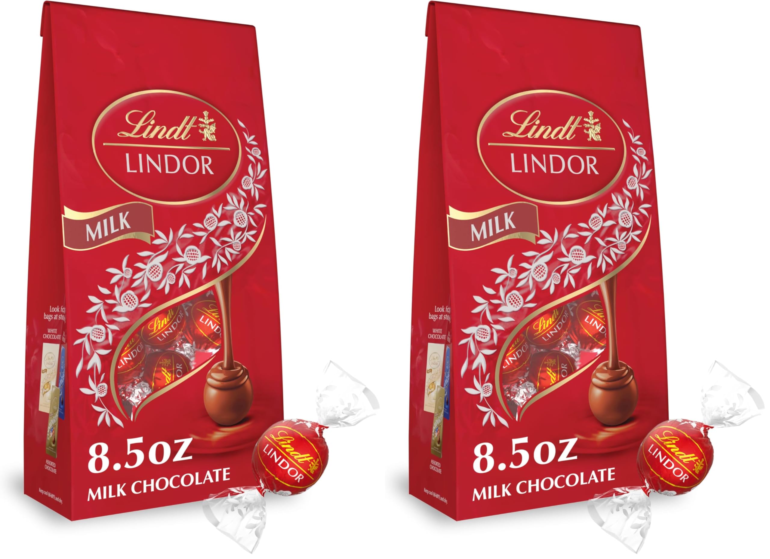 Lindt LINDOR Holiday Snickerdoodle White Chocolate Candy Truffles with Smooth, Melting Truffle Center, 8.5 oz. Bag