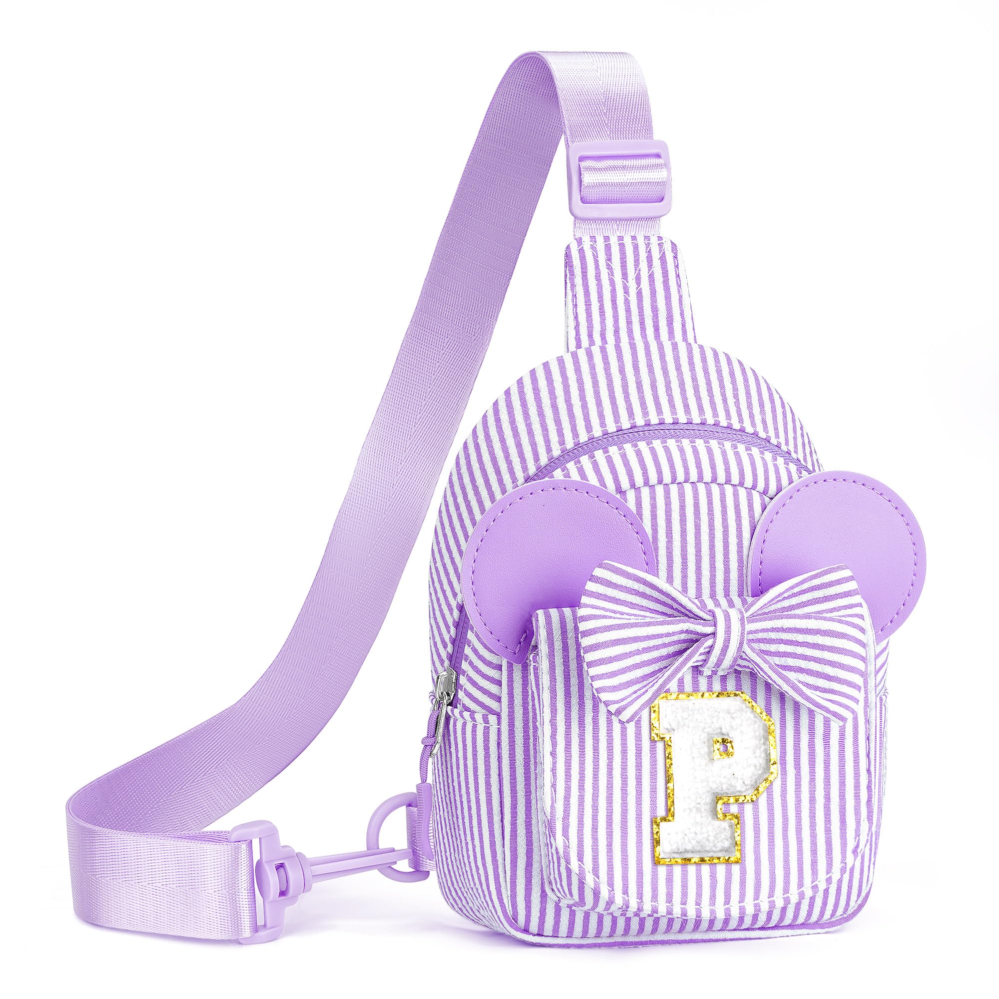Birthday Gifts for Girls Kids, Personalized Small Initial Pink Sling Bag for Kid Girls | Small Initial Monogram Fanny Packs Crossbody Bag Purse for Girl Kid Year Old Birthday Gifts (Pink A)