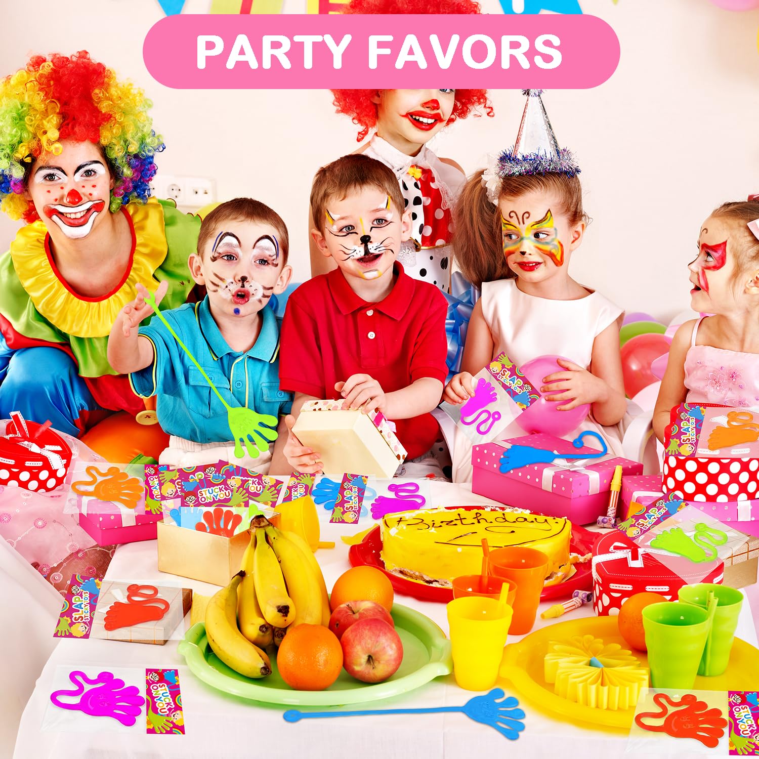 Large Sticky Hands Bulk Party Favors Supplies Toy Gifts for Kids (100 PCS), Birthday Goodie Bag Stuffer Fillers for Toddlers, Class Non Candy Treats Prizes Pinata Parade Throws Giveaways for Boy Girls