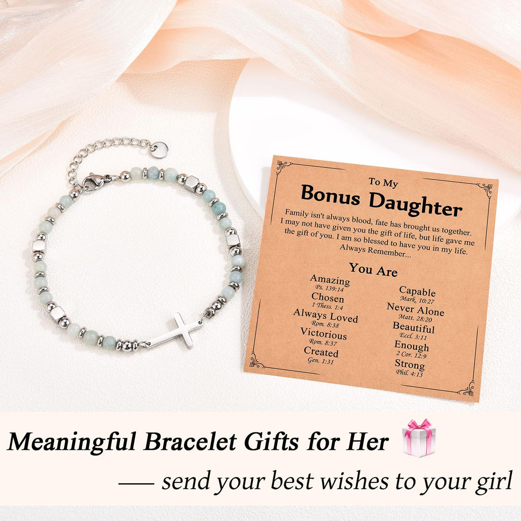 Religious Cross Bracelet for Women Girls, Christian Gifts for Daughter Granddaughter Sister in Christ Friend Niece on Birthday Christmas Easter Valentines Day Graduation