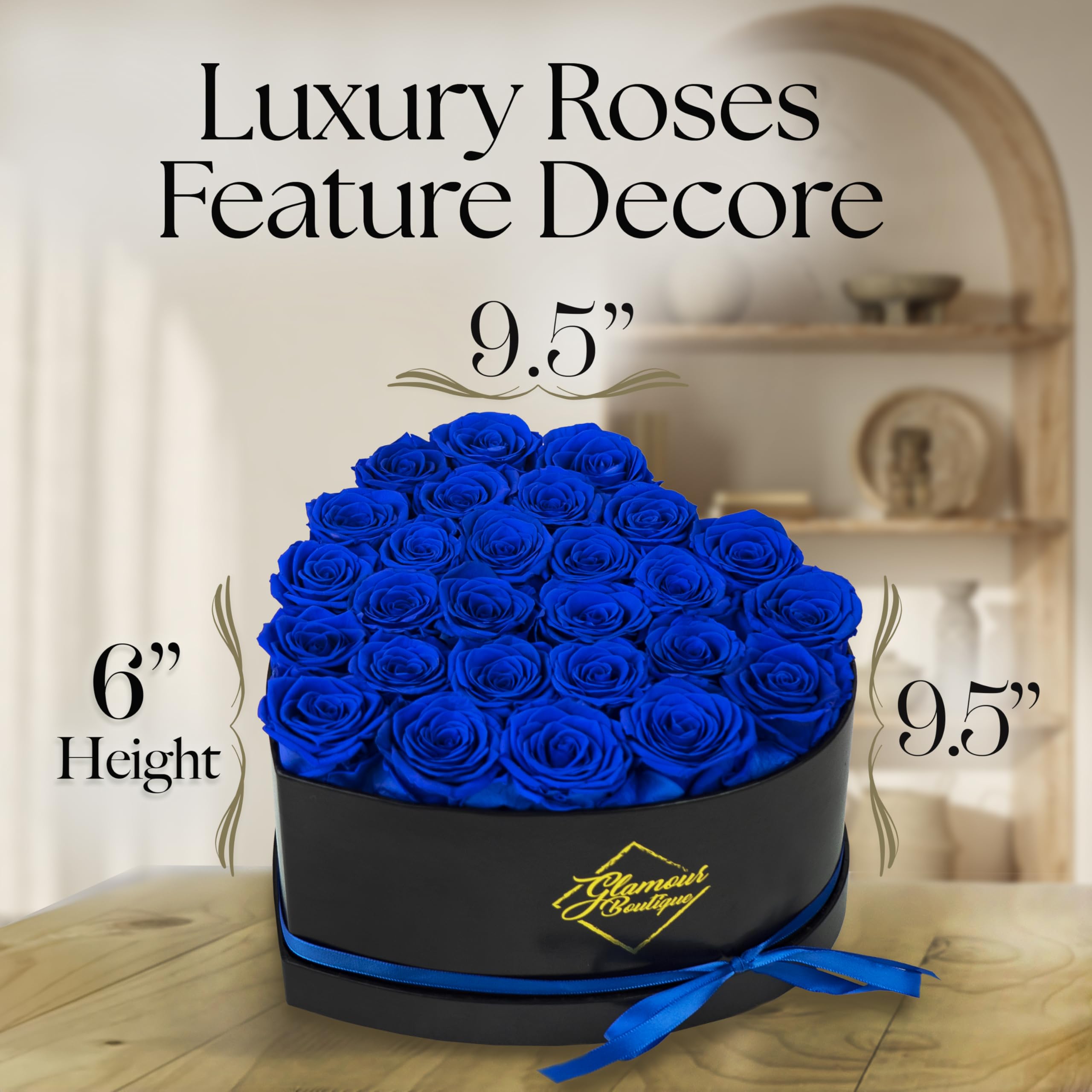 GLAMOUR BOUTIQUE 16 Flower Forever Heart Shape Box, Mothers Day Gift For Mom, Eternal Preserved Roses Gift for Her, Flowers bouquet, For Birthday, Anniversary, Girlfriend - Red