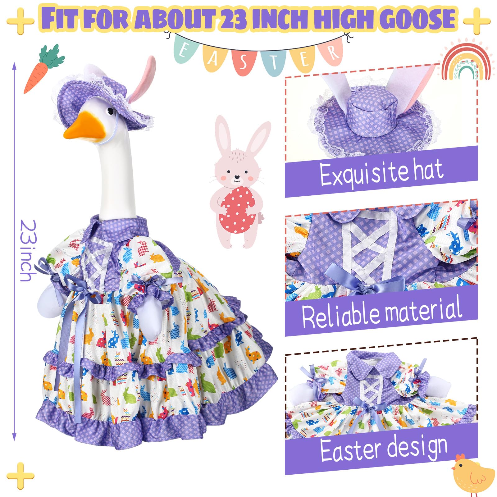 Suzile Fall Maple Porch Goose Outfit Autumn Goose Clothes for 23 Inch Cement or Plastic Geese Costume for Yard Lawn Outdoor Garden Patio Concrete Duck Statue Dress Thanksgiving Party Holiday Decor