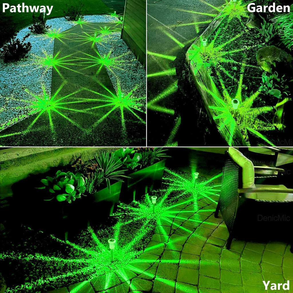 DenicMic Solar Lights Outdoor 10 Pack Waterproof 6000K Cold White LED Stainless Steel Stake Outside Lights for Yard Pathway Garden Driveway Walkway Landscape Path Lighting