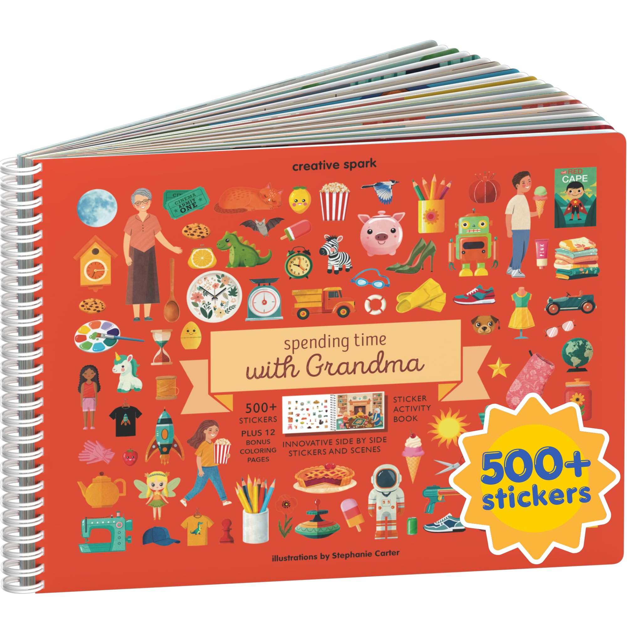 Halloween 500+ Kids Sticker Book by Cupkin Fun Toddler Holiday Activity Coloring and Sticker Book, Road Trip Essentials, 12 Coloring Pages 12 Side by Side Scenes for Ages 2–8 Years