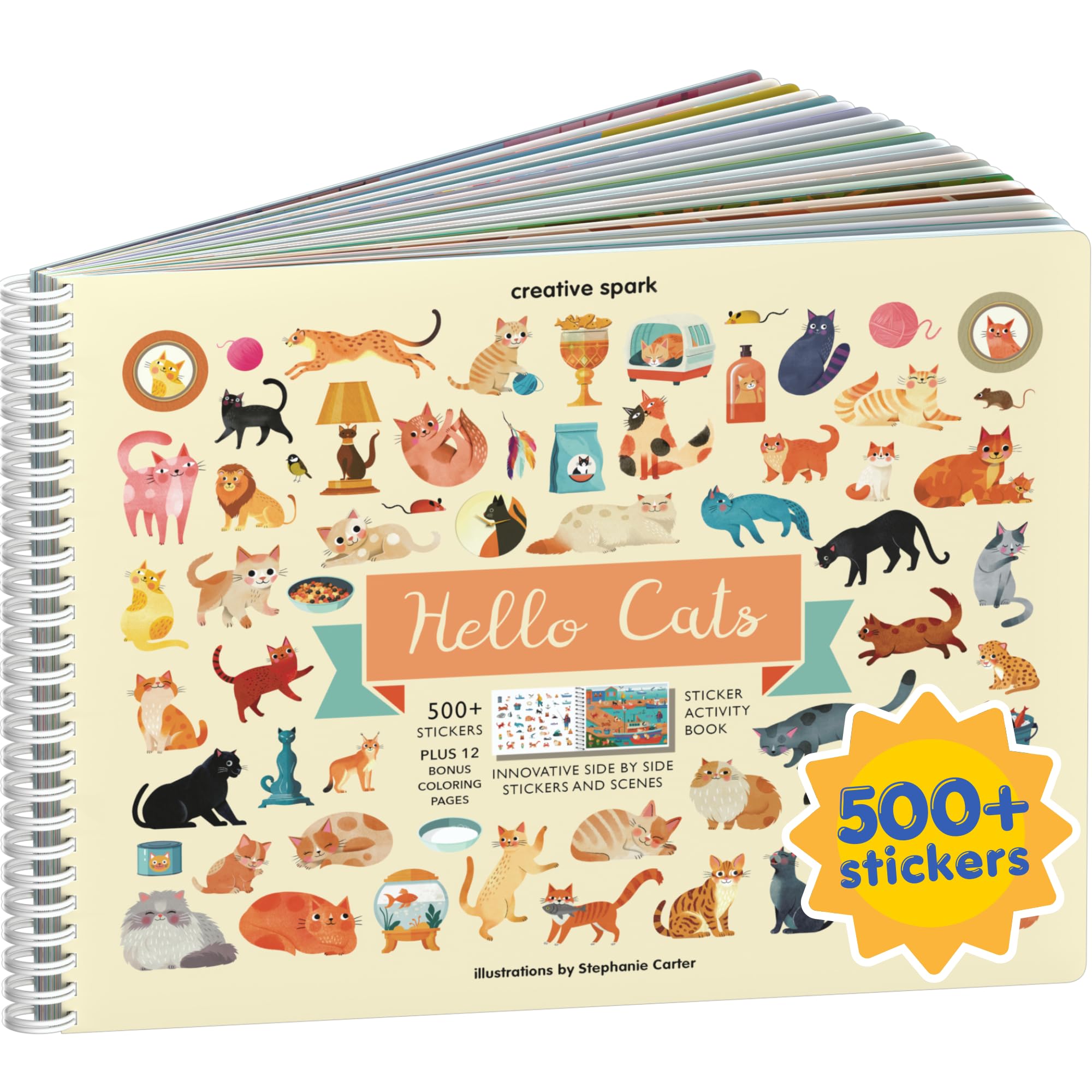 Halloween 500+ Kids Sticker Book by Cupkin Fun Toddler Holiday Activity Coloring and Sticker Book, Road Trip Essentials, 12 Coloring Pages 12 Side by Side Scenes for Ages 2–8 Years