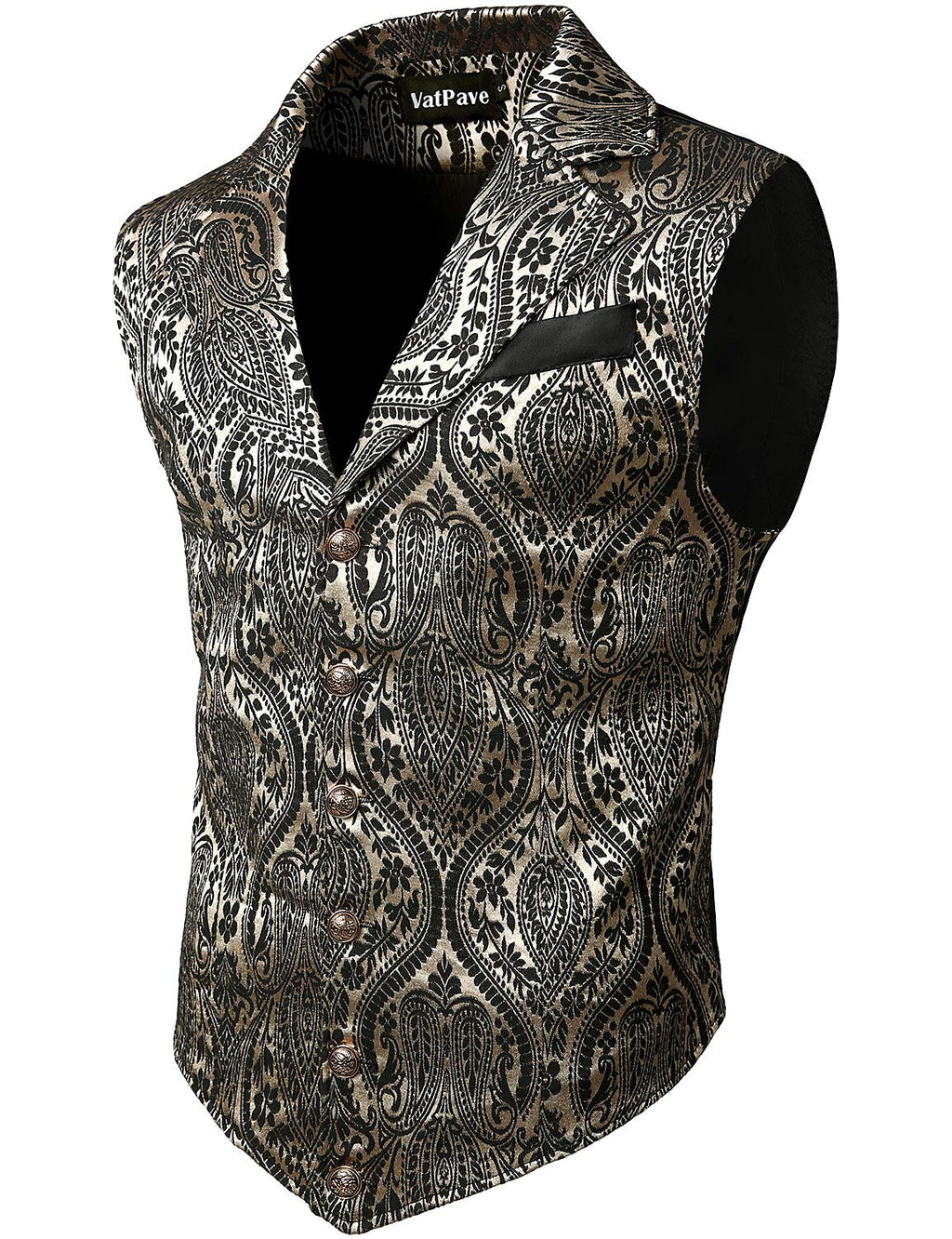 VATPAVE Mens Victorian Suit Vest Steampunk Gothic Waistcoat