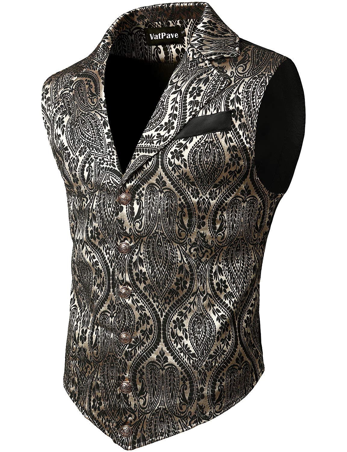 VATPAVE Mens Victorian Suit Vest Steampunk Gothic Waistcoat