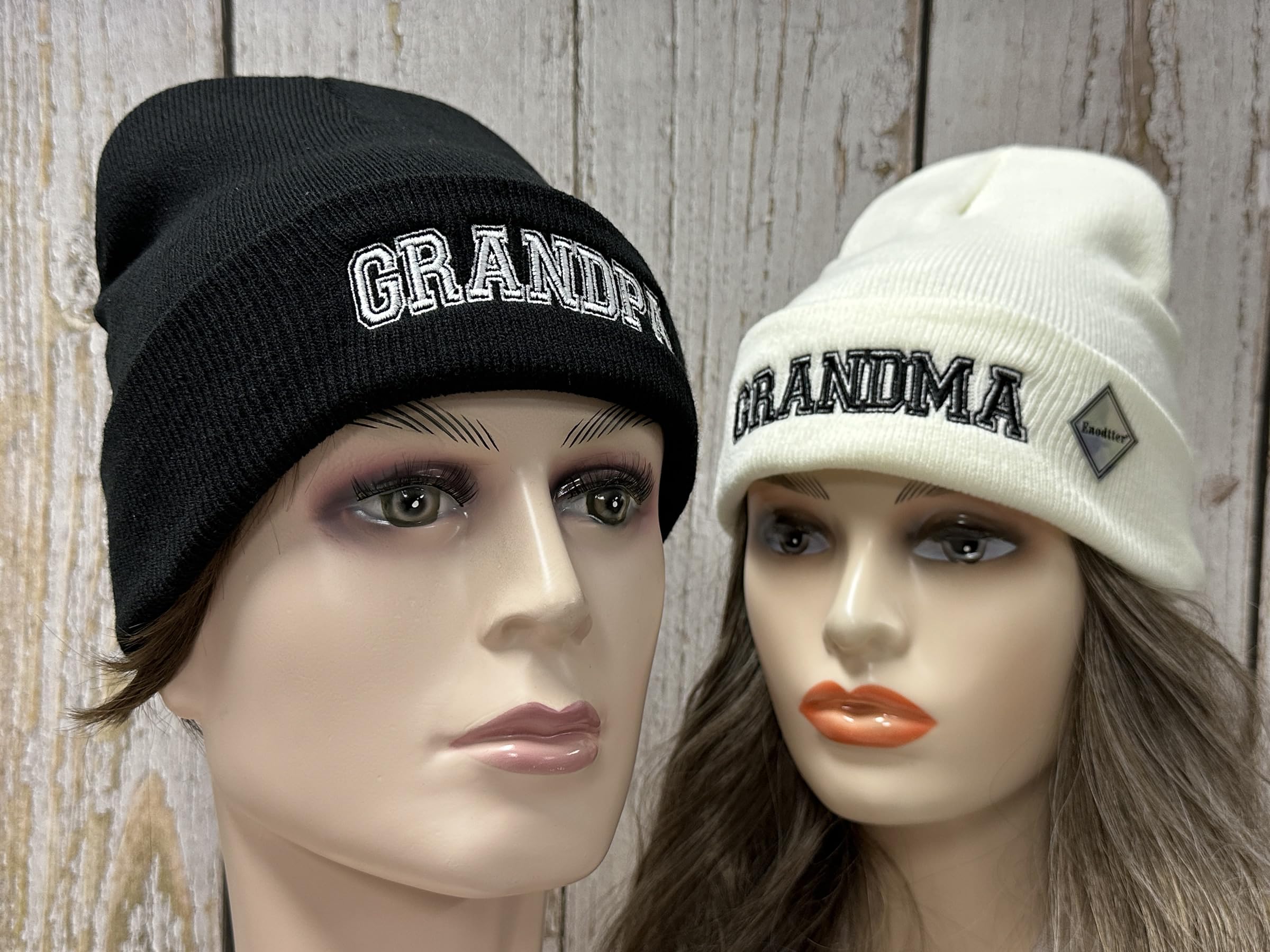 Mr Mrs Grandpa Grandma Dad Mom Hubby Wifey Beanie Hats