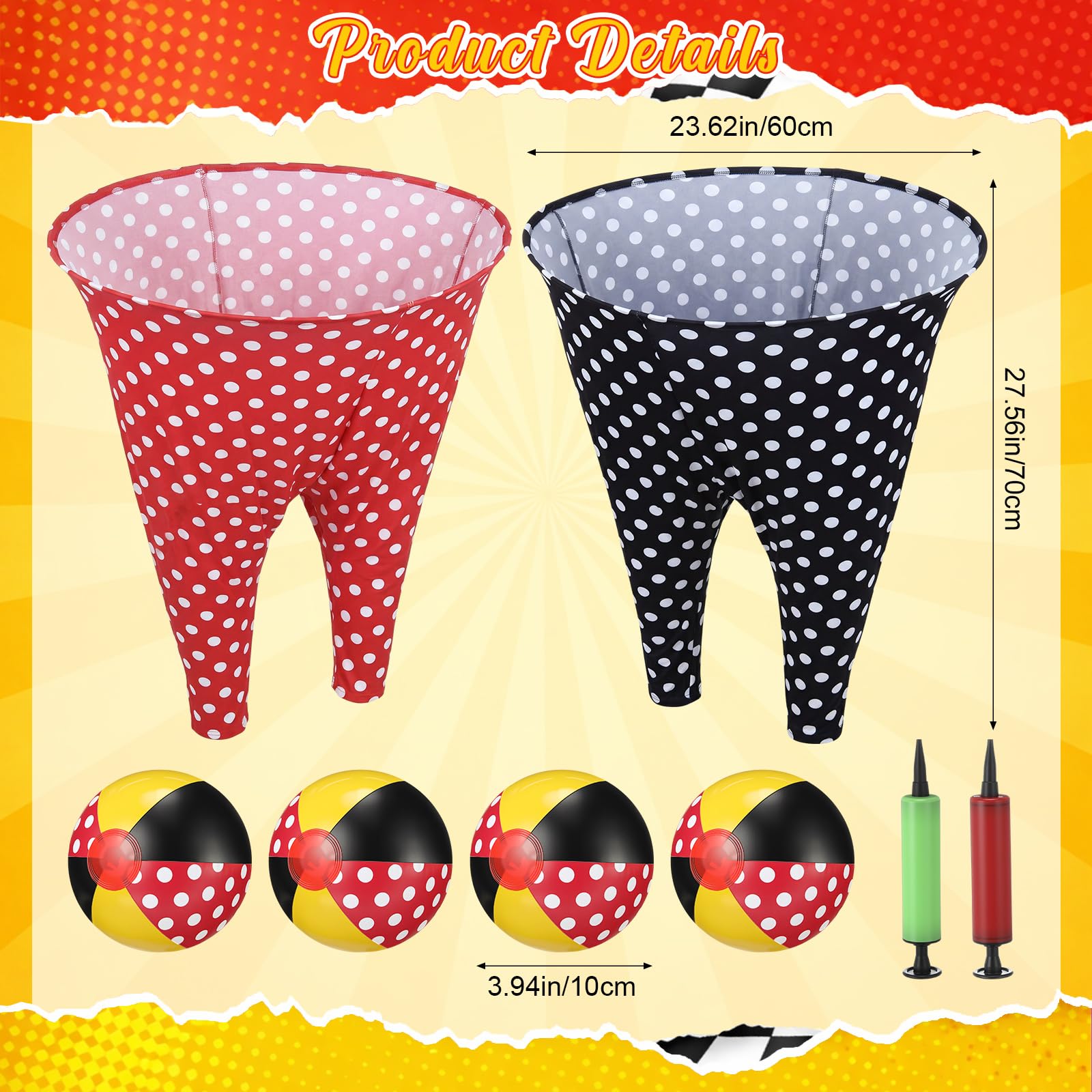 14 Pcs Granny Pants Yard Game Sets with 2 Oversized Gaint Pants & 10 Bouncy Balls & 2 Air Pump Hilarious Outdoor Tossing Game for Adult Family Gathering Backyard Party