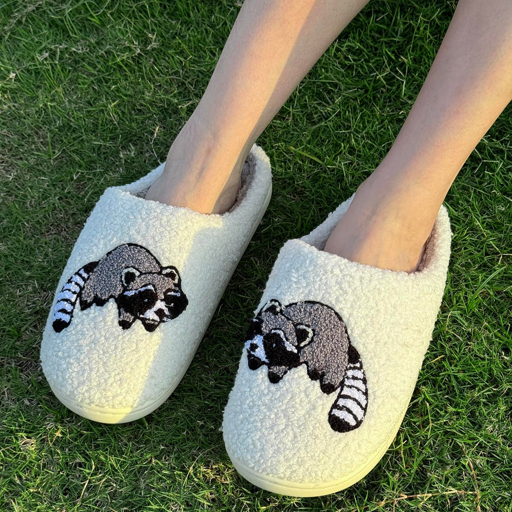 Cute Animal Slippers for Women Men Winter Fluffy Warm House Slippers Soft Plush Indoor outdoor Shoes