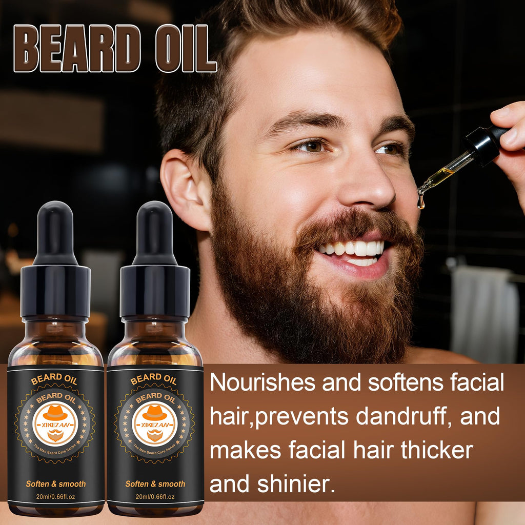 XIKEZAN Fathers Day Gifts for Dad Husband,Beard Kit for Men Grooming & Care w/Beard Conditioner, Wash,Oil,Balm,Birthday Valentines Easter Gifts for Mens Him Boyfriend Christmas Stocking Stuffers
