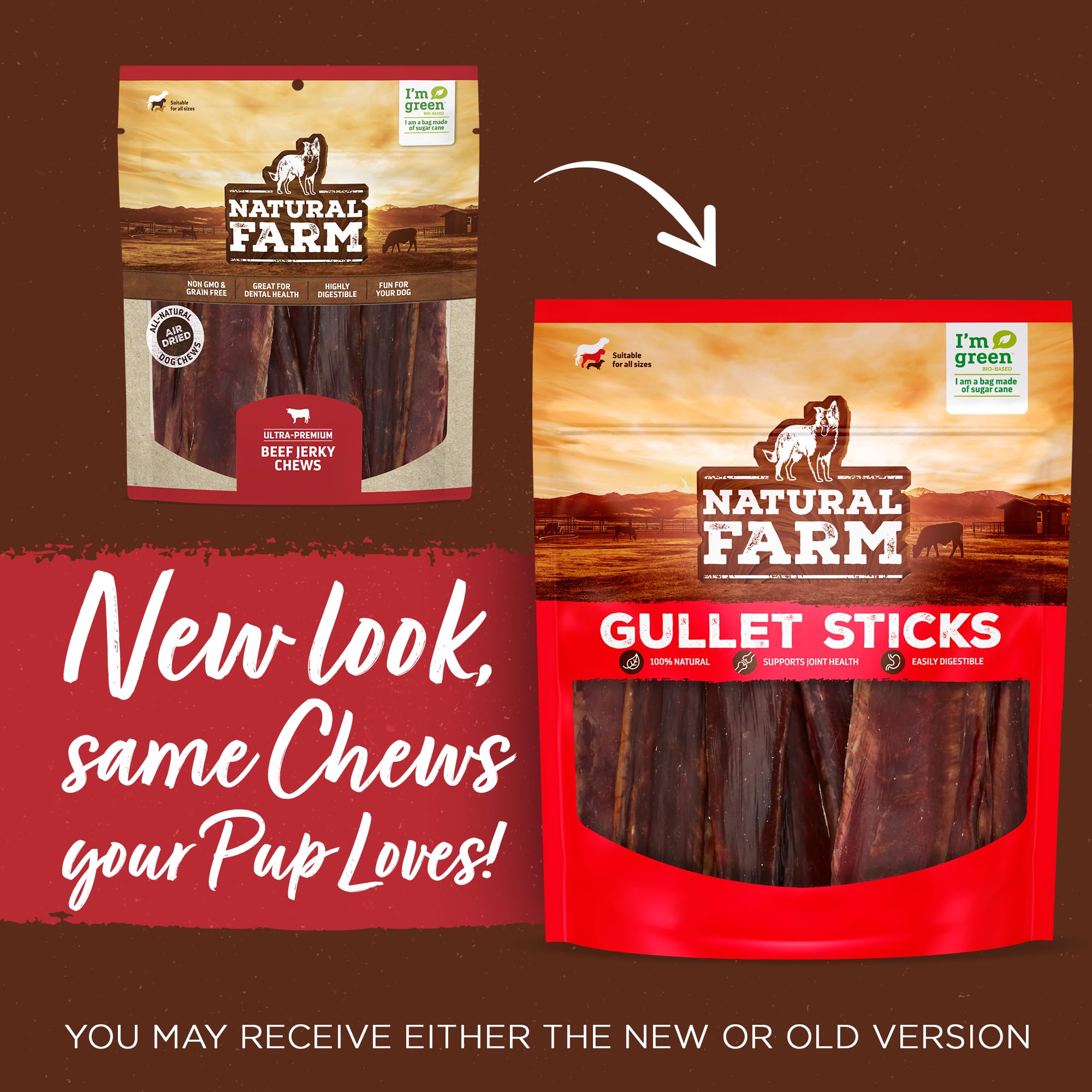 Natural Farm Bully Sticks (6 Inch, 15 Count), Single Ingredient: 100% Beef Chews, Grass-Fed, Non-GMO, Grain-Free, Fully Digestible Treats for Puppies, Small or Senior Dog