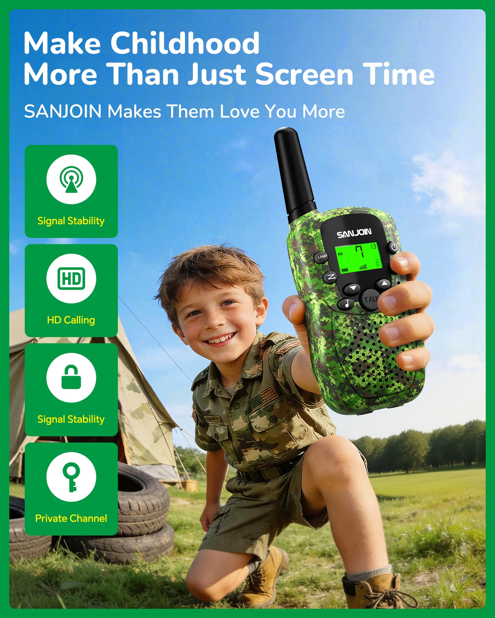 Walkie Talkies for Kids Games Outdoor Toys for 3-12 Year Old Boys Girls, 3 Miles Long Range Walkie Talkie to Camping Hiking, 4 Year Old Girl Birthday Gifts for 3 4 5 6 7 8 9 Year Old Boy Girl Gift