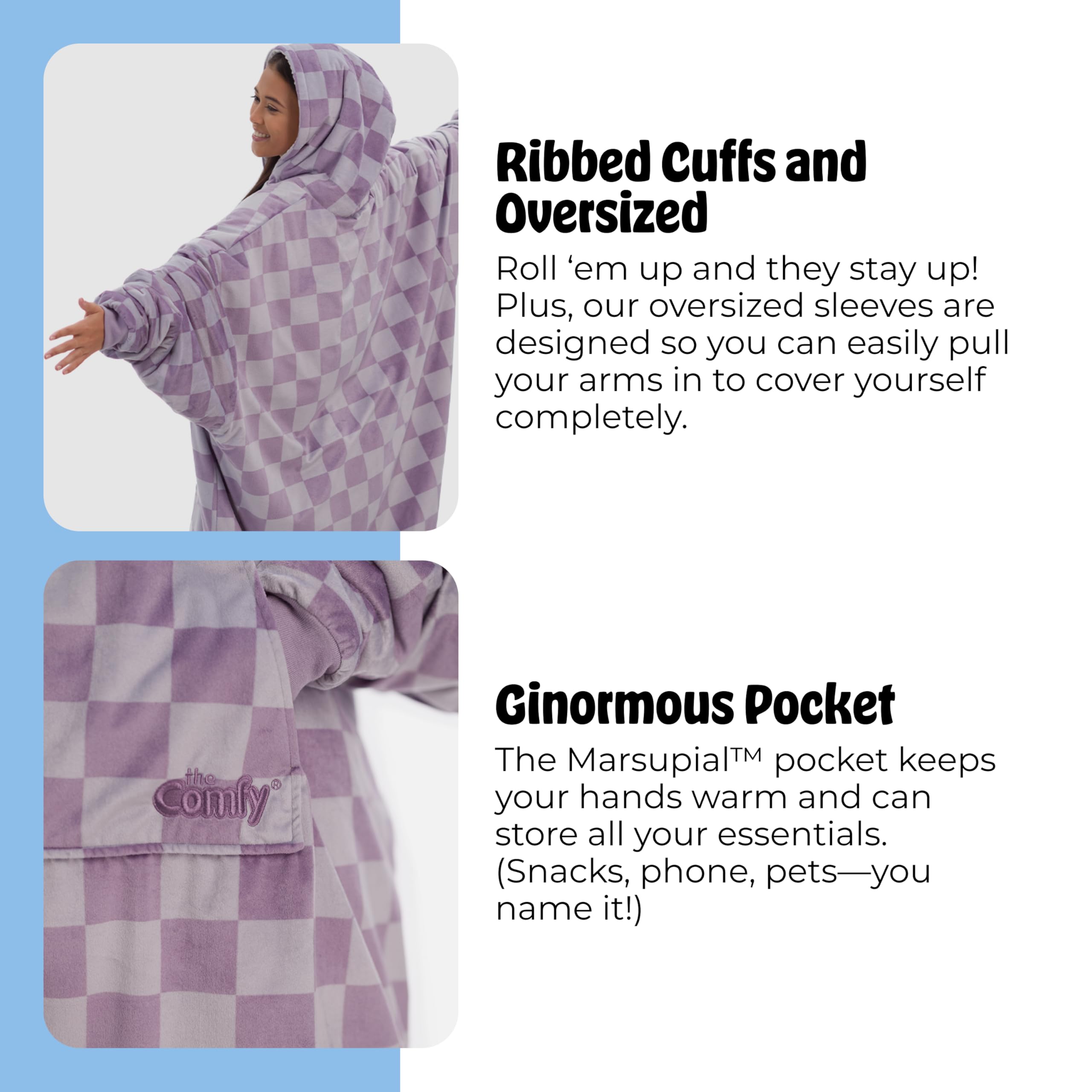 THE COMFY Original | From Shark Tank | Patented | Oversized Sherpa Wearable Blanket Hoodie| Gift for Women & Men | One Size