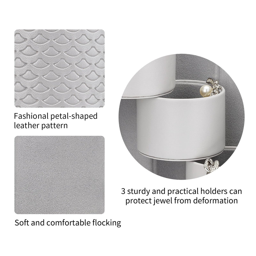 VLANDO Gifts 2026 for Women, Girl - Travel Jewelry Oragnizer, 3-Layer Jewelry Storage Box, Travel Essential Accessories for Women, Birthday Gifts for Couples Mom Friends - Grey