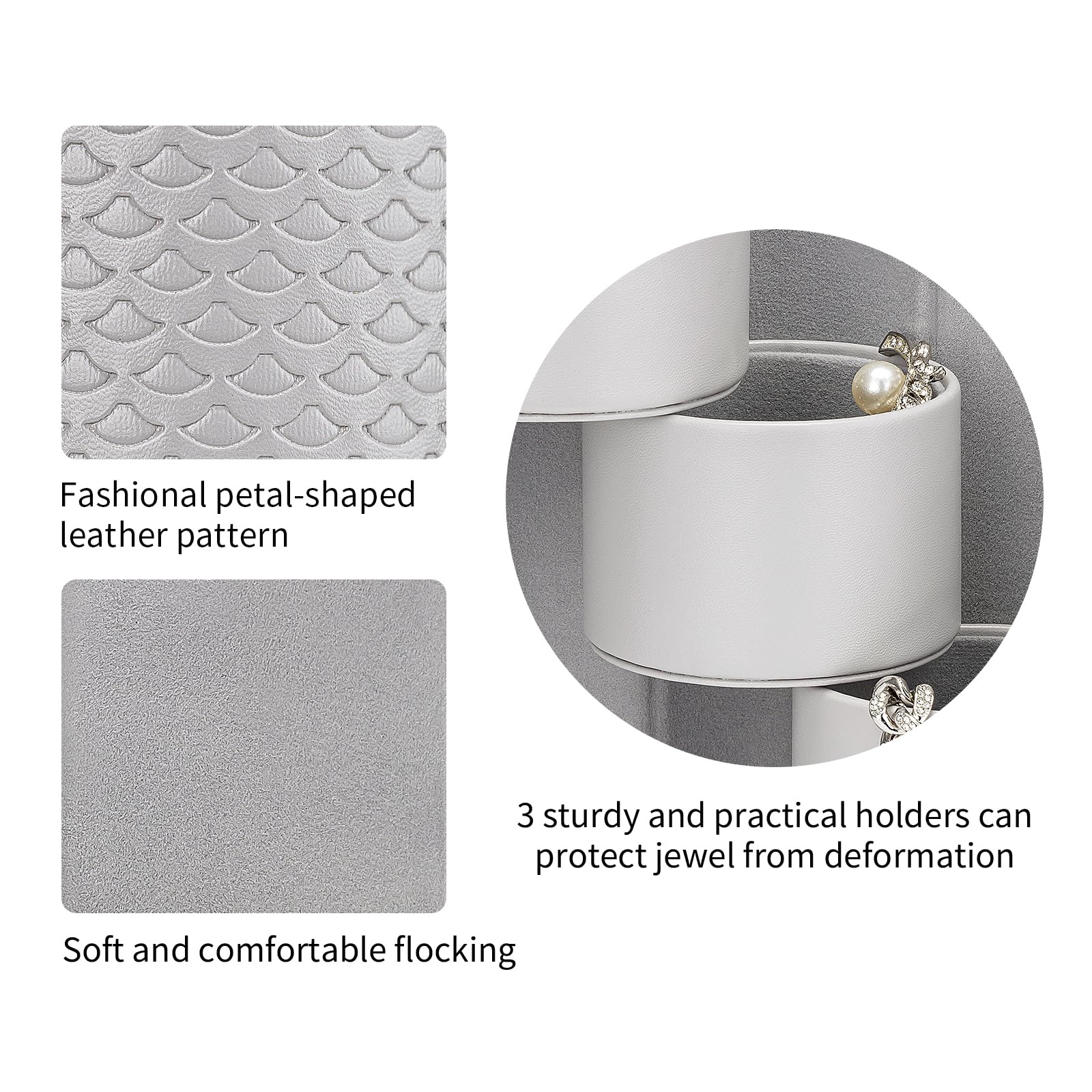 VLANDO Gifts 2026 for Women, Girl - Travel Jewelry Oragnizer, 3-Layer Jewelry Storage Box, Travel Essential Accessories for Women, Birthday Gifts for Couples Mom Friends - Grey