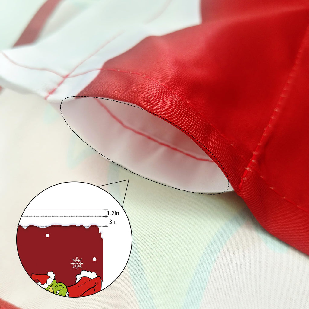 Christmas Kitchen Curtain Valances Winter Holiday Festive Small Window Decoration, Red and Green Farmhouse Xmas Design, 52x18inchx1, 26x36inchx2, 3 Panel, Rod Pocket