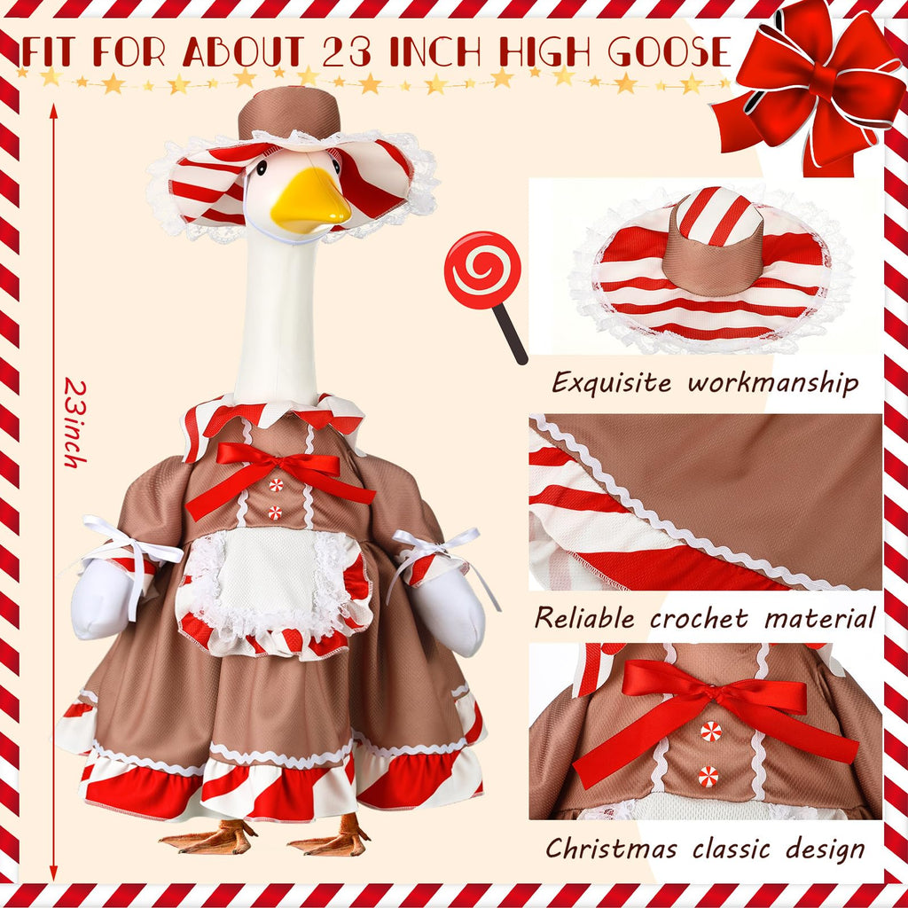 Suzile Fall Maple Porch Goose Outfit Autumn Goose Clothes for 23 Inch Cement or Plastic Geese Costume for Yard Lawn Outdoor Garden Patio Concrete Duck Statue Dress Thanksgiving Party Holiday Decor