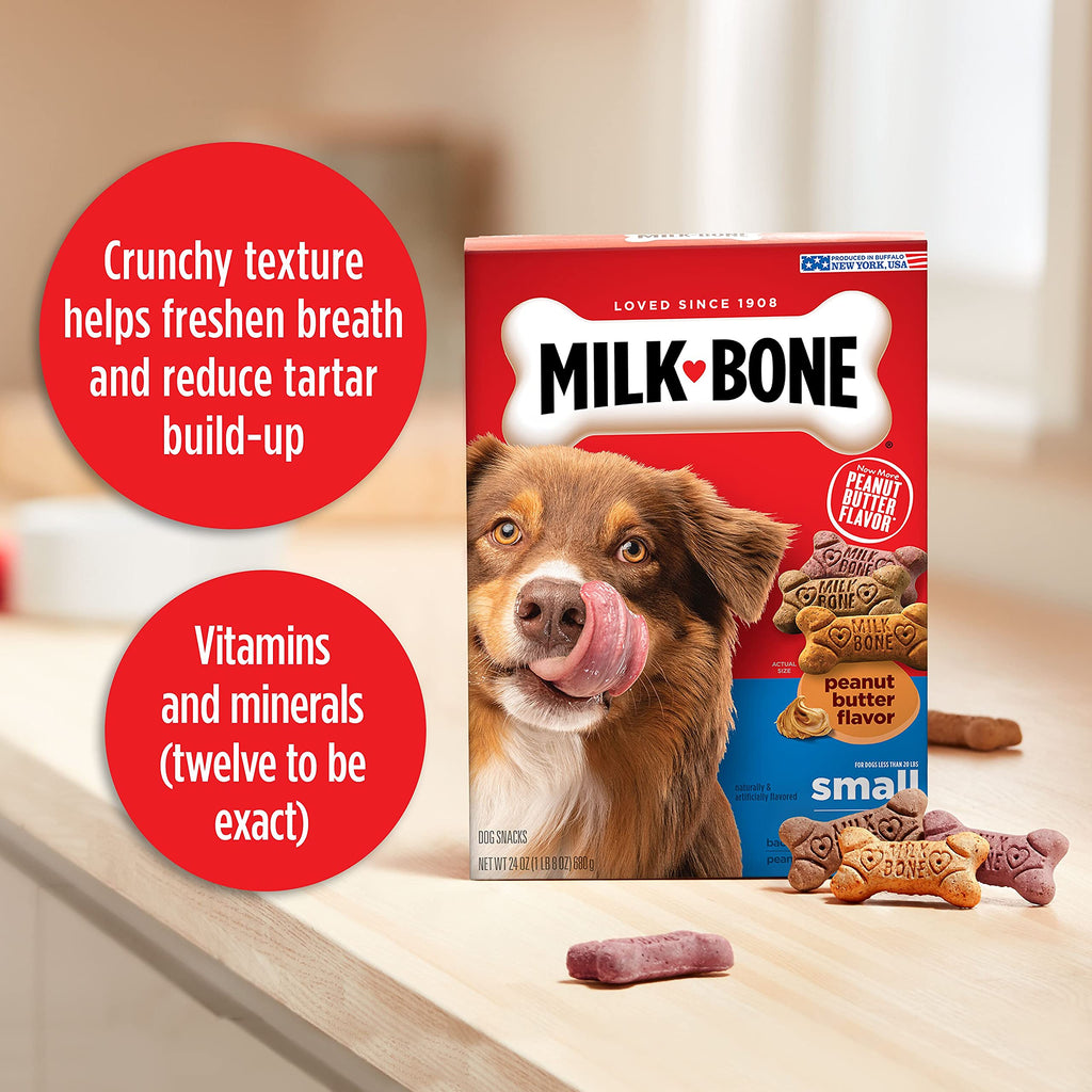 Milk-Bone Flavor Snacks Mini’s Dog Biscuits, Flavored Crunchy Dog Treats, 36 Oz. Canister