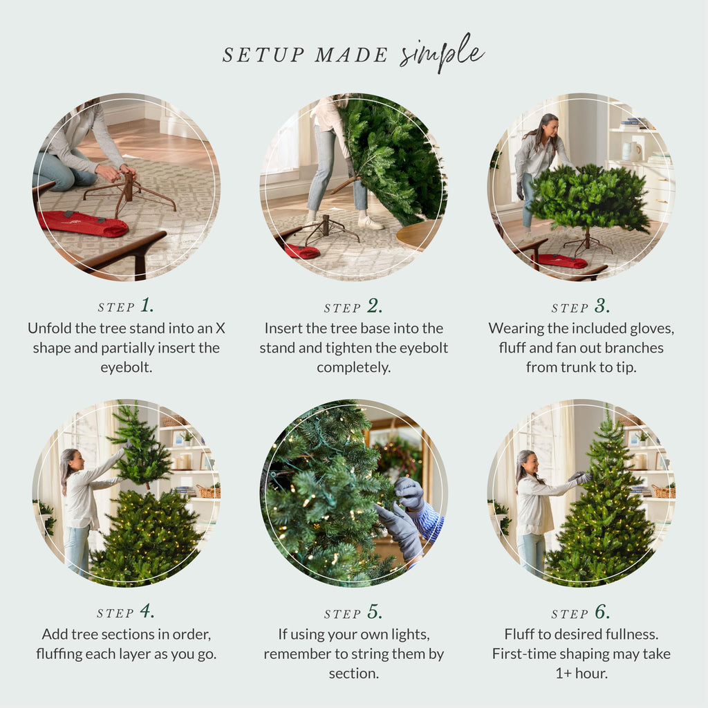 Balsam Hill 7.5ft Pre-Lit Classic Blue Spruce - Artificial Christmas Tree with 2,960+ Tips, 1,000 Clear LED Lights, Easy Plug Technology & Premium Stand for Indoor Holiday Decorating