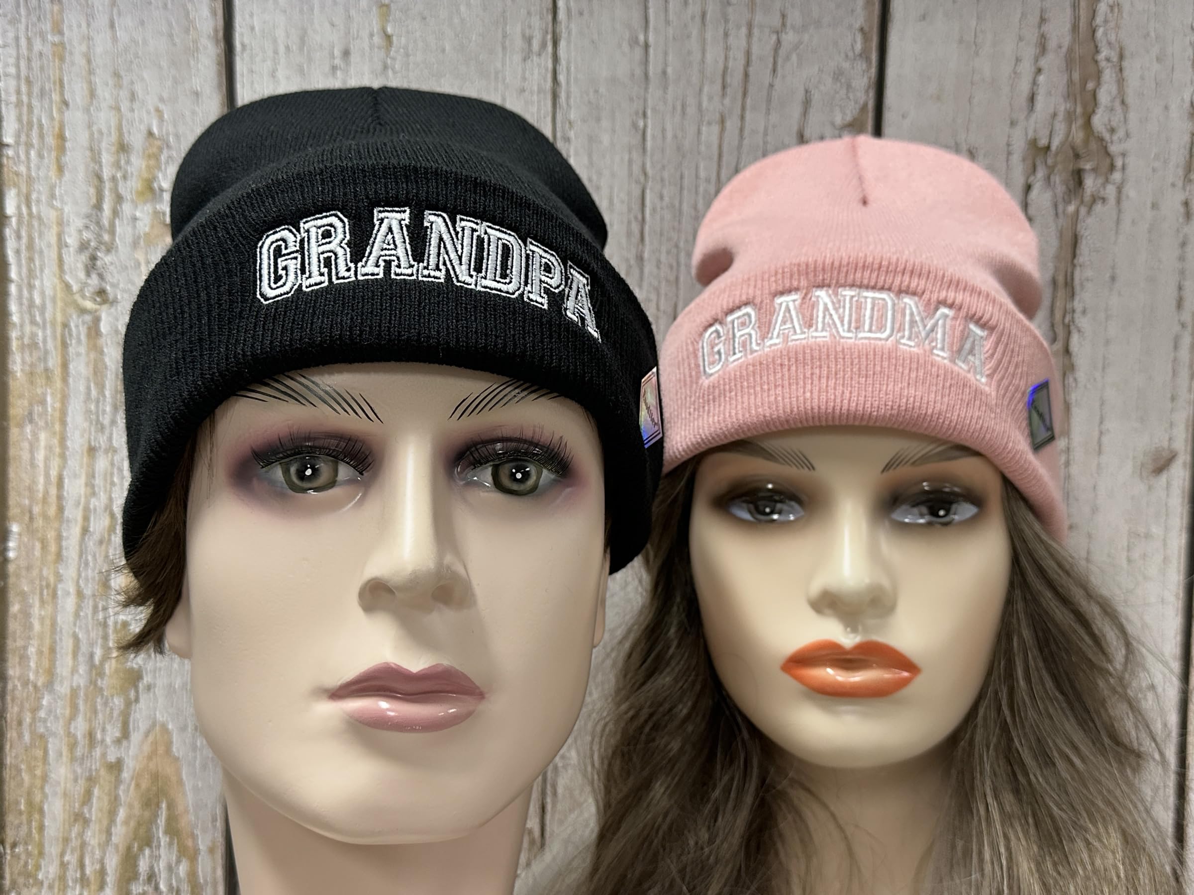 Mr Mrs Grandpa Grandma Dad Mom Hubby Wifey Beanie Hats