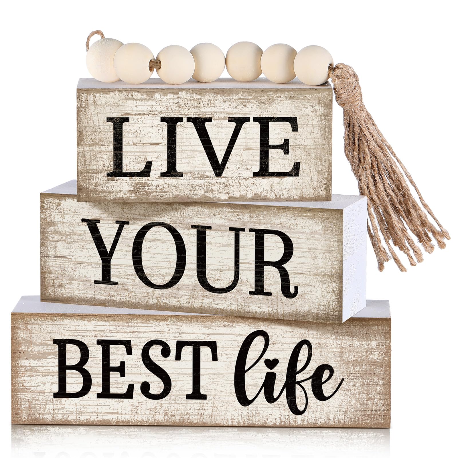 Moucuny 4 Pcs Christmas Table Decor Wooden Hot Cocoa Decoration Christmas Centerpiece Winter Tiered Tray Decor Decorative Red Hot Cocoa Block Signs Gift Farmhouse Xmas Decoration for Home Kitchen