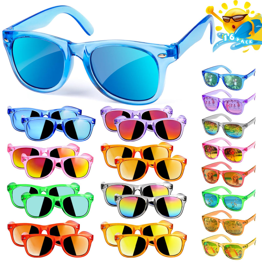 AILEHO Kids Sunglasses Bulk Party Favors - 24 Packs Boys Girls Sunglasses for Kids Age 3-8 with UV 400 Protection, Neon Sunglasses for Kids Party