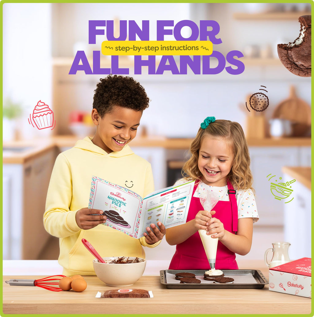 Baketivity DIY Cake Pop Baking Kit for Kids - Premeasured Ingredients, Decorating Supplies