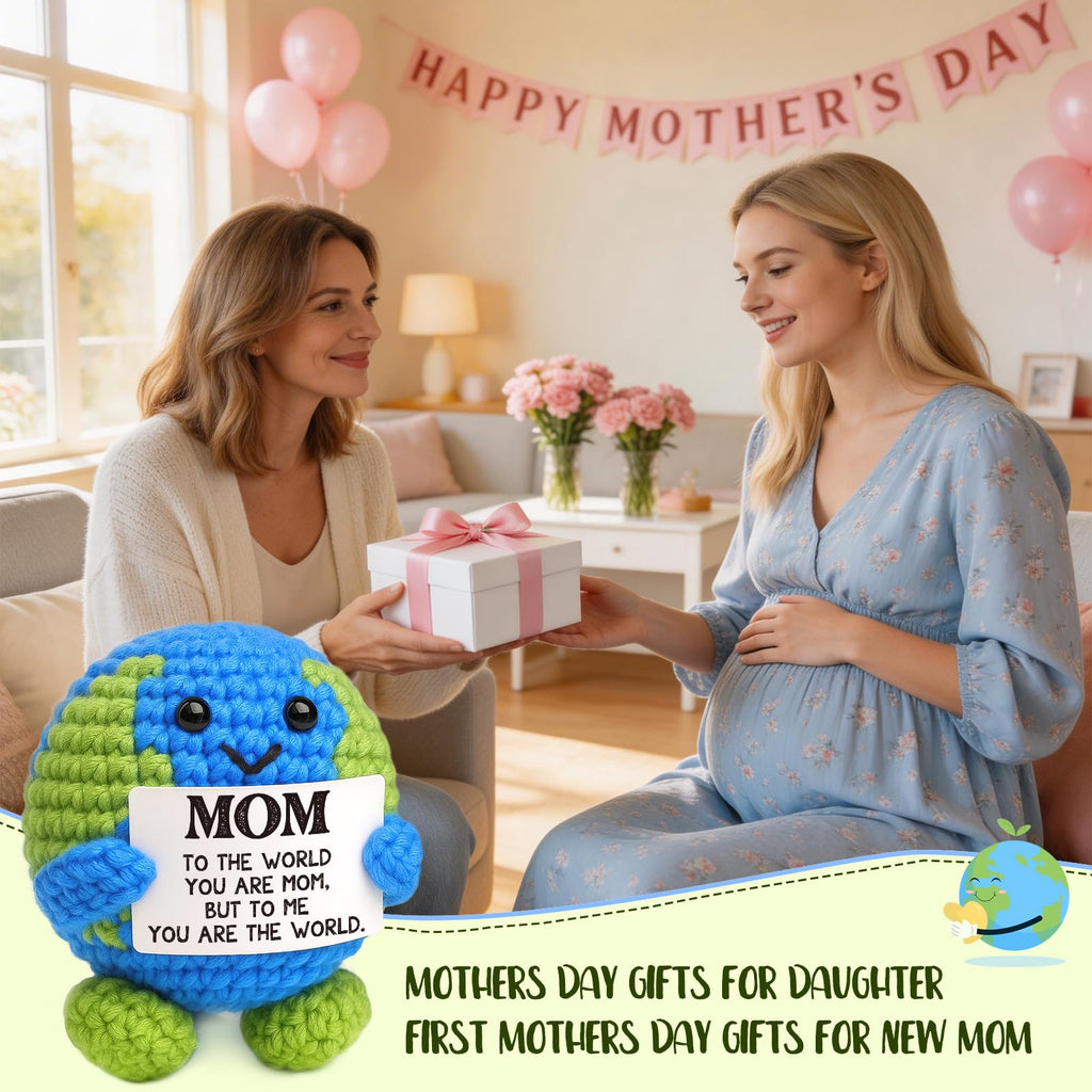 Mothers Day Gifts for Moms Wife Birthday Gift for Mom from Daughter Best Mom Ever Gifts Easter Eggs Filled Basket Stuffers Mothers Day Decorations New Bonus Step Mama Earth Crochet Gift I Love You Mum